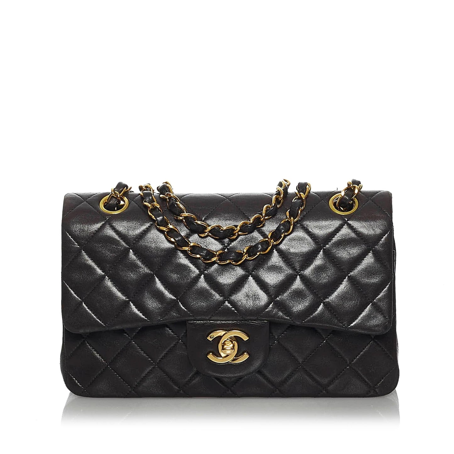 Chanel Classic Lambskin Double Flap SHG Small Leather Shoulder Bag 9