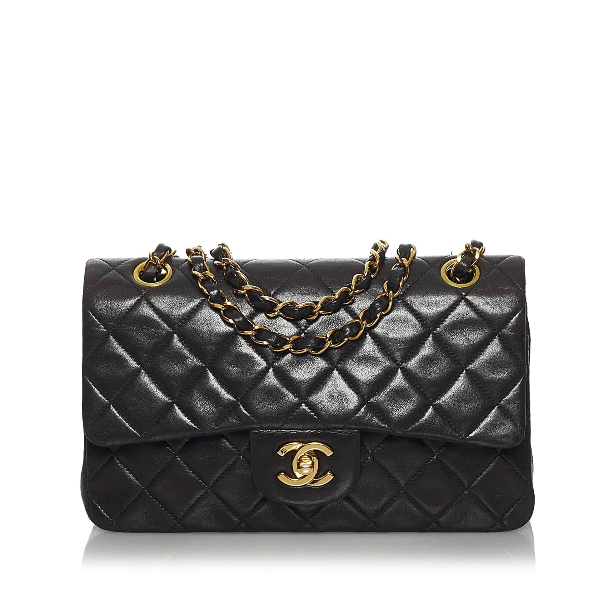 Chanel Classic Lambskin Double Flap SHG Small Leather Shoulder Bag 9