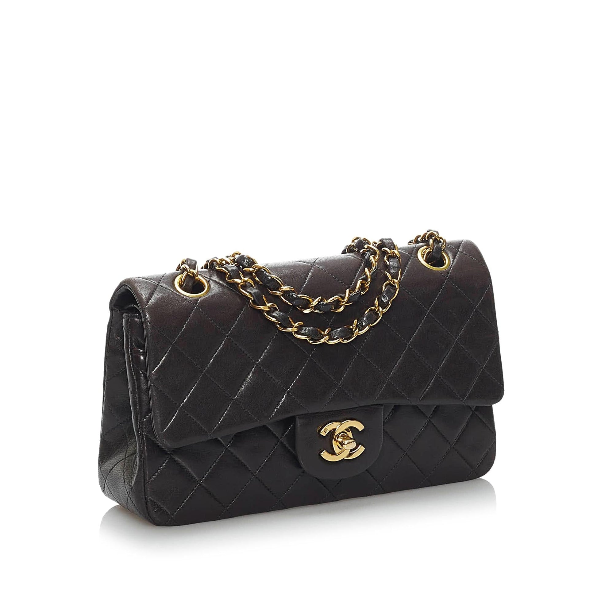Chanel Classic Lambskin Double Flap SHG Small Leather Shoulder Bag 9