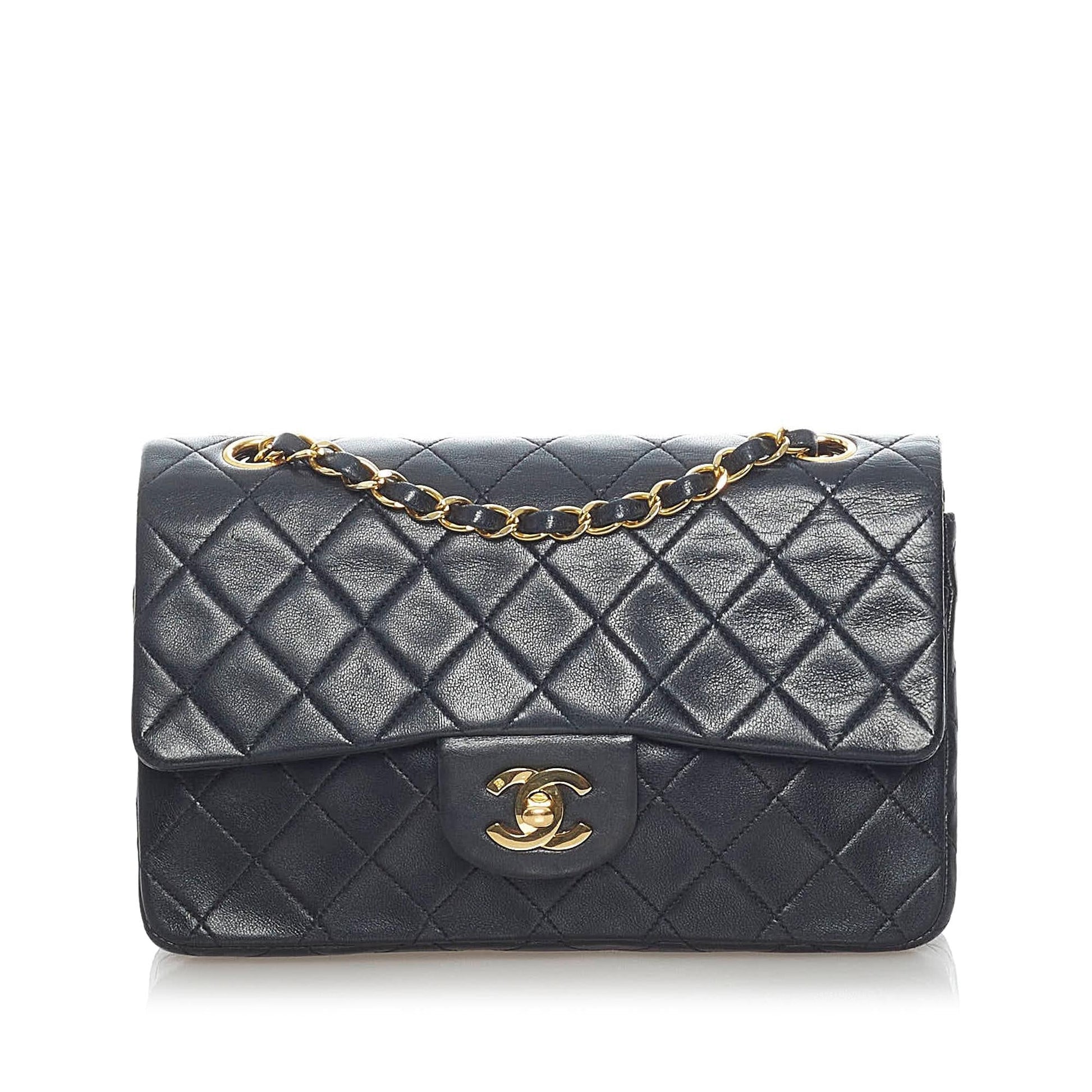 Chanel Classic Lambskin Double Flap SHG Small Leather Shoulder Bag 10
