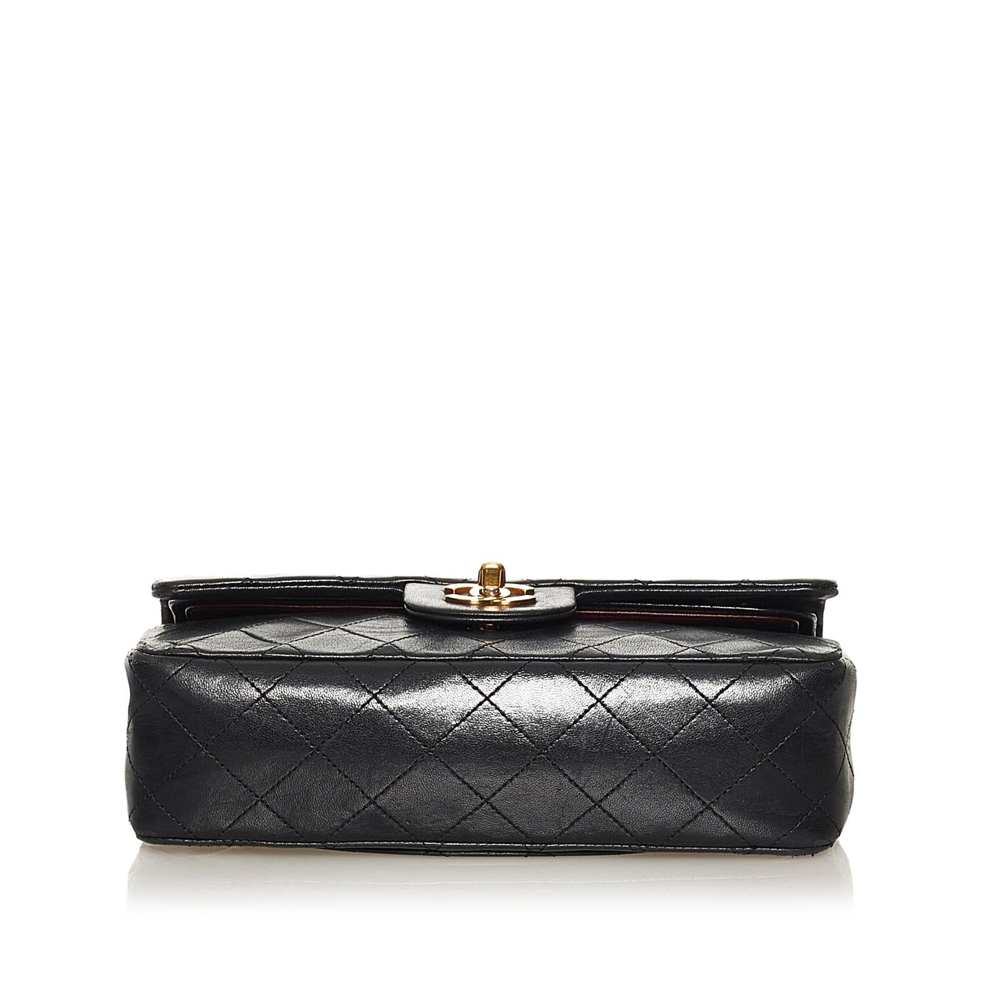 Chanel Classic Lambskin Double Flap SHG Small Leather Shoulder Bag 11