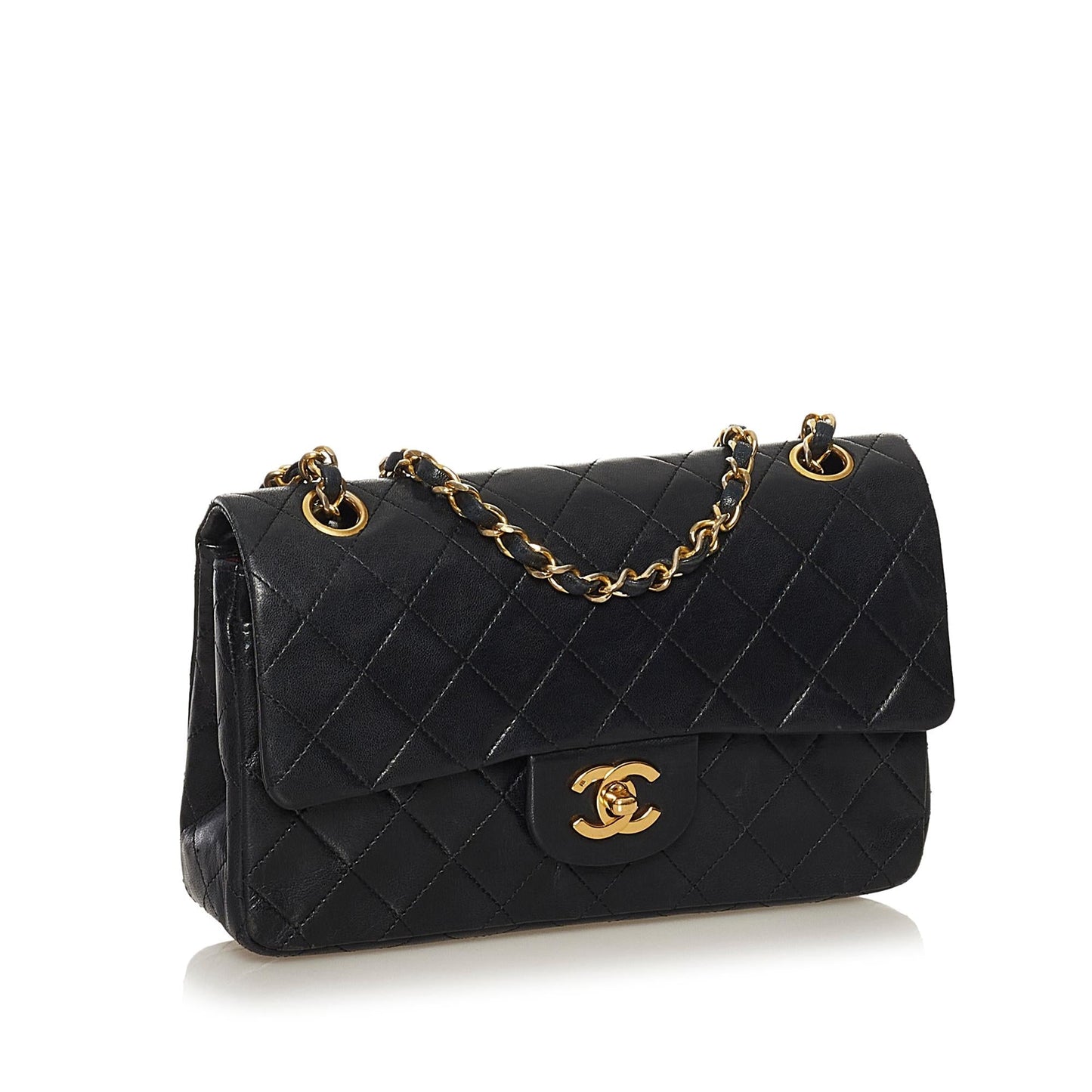 Chanel Classic Lambskin Double Flap SHG Small Leather Shoulder Bag 11