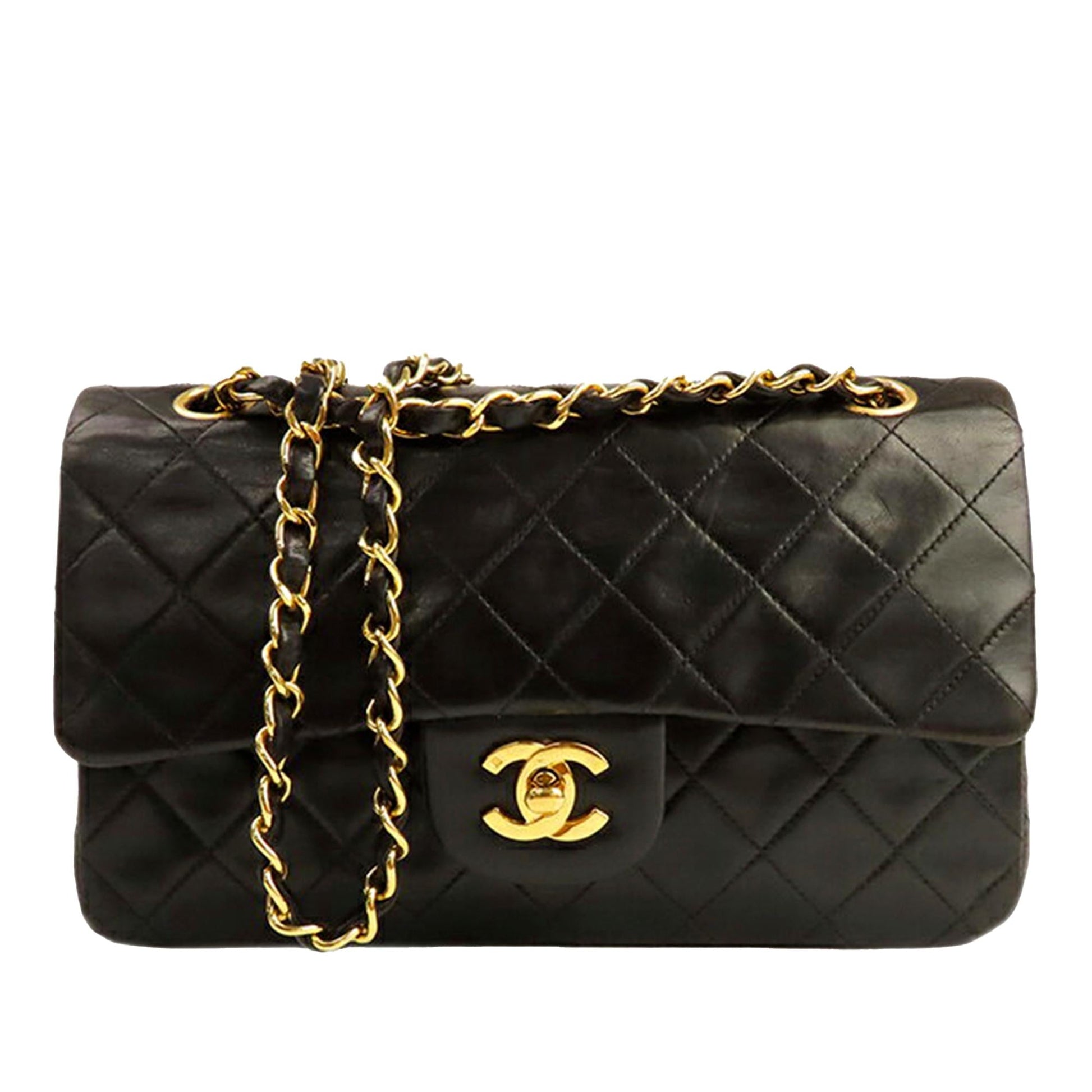 Chanel Classic Lambskin Double Flap SHG Small Leather Shoulder Bag 12