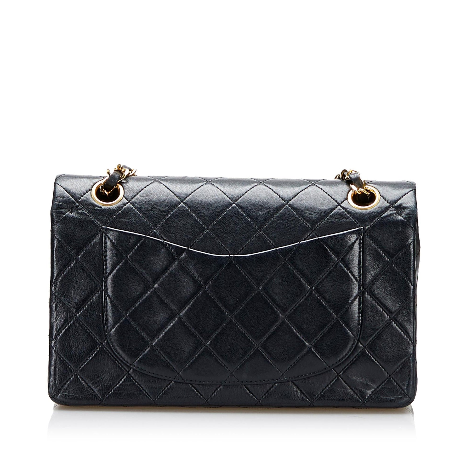 Chanel Classic Lambskin Double Flap SHG Small Leather Shoulder Bag 13