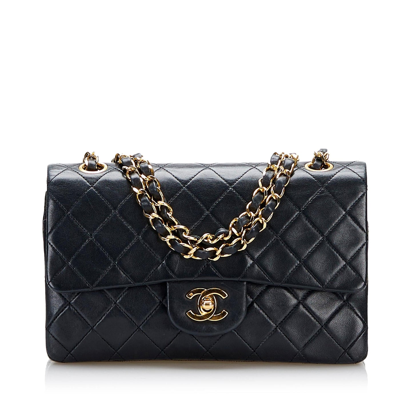 Chanel Classic Lambskin Double Flap SHG Small Leather Shoulder Bag 13