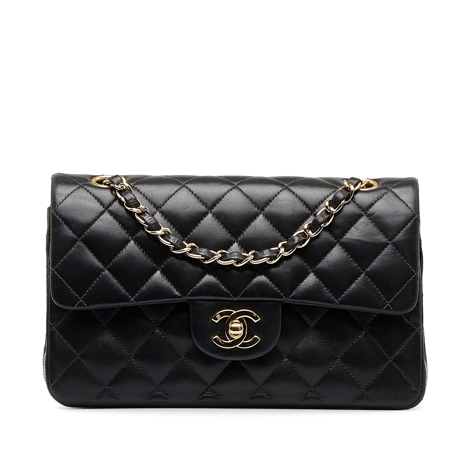 Chanel Classic Lambskin Double Flap SHG-acYIYl Small Leather Shoulder Bag