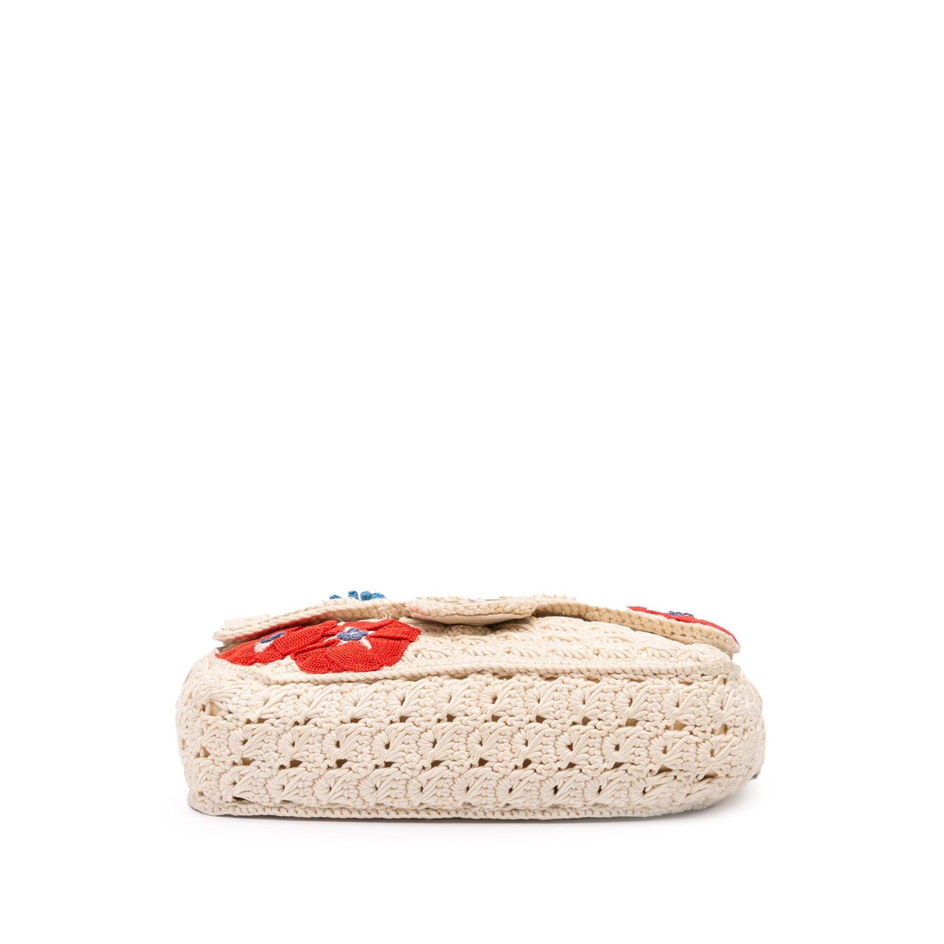 Chanel Crochet Cotton Camellia Flap Small Handbag