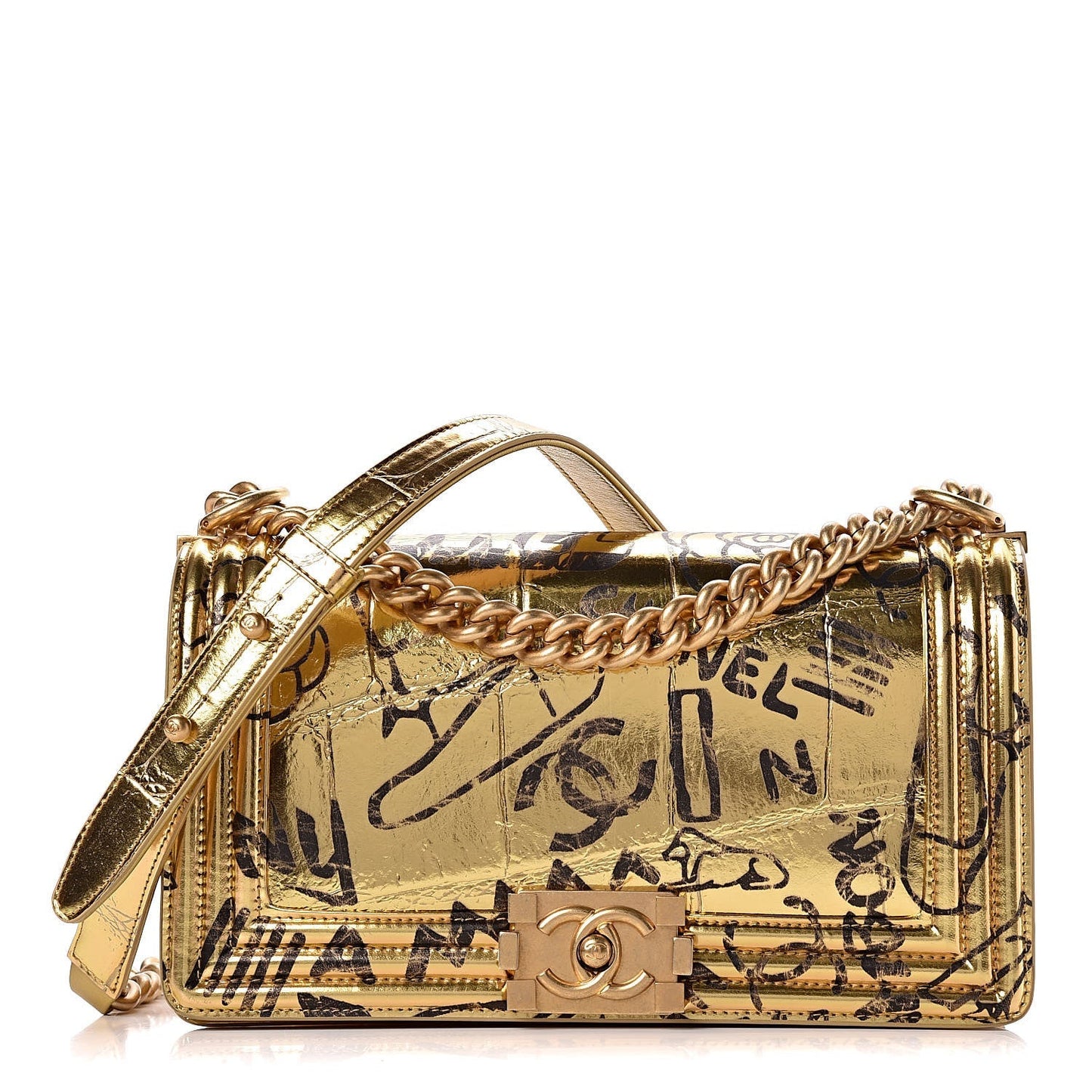 Chanel BOY Gold Small Handbag