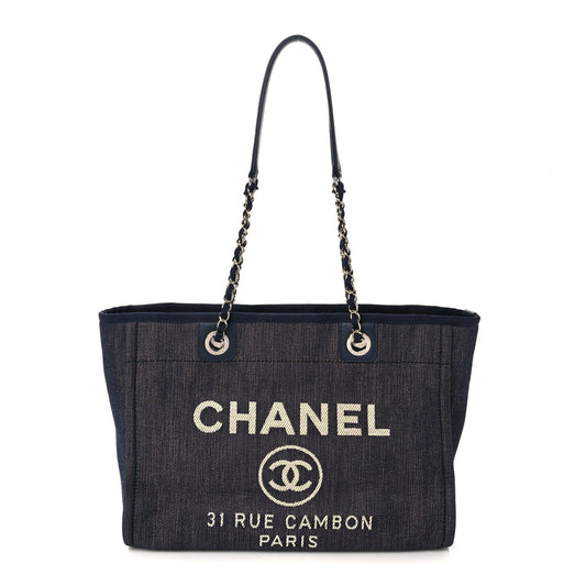 Chanel Deauville Indigo Denim Small Tote Bag