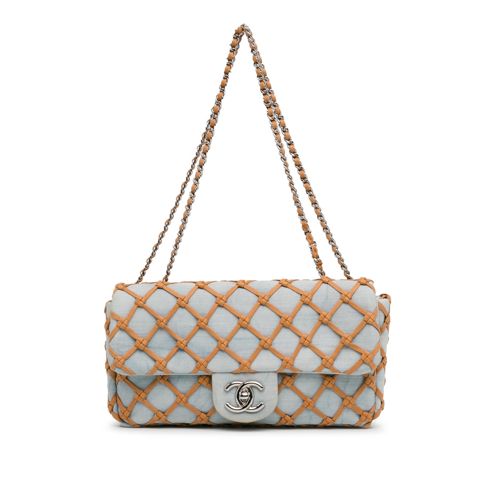 Chanel Denim Canebiers Net Flap Small Handbag