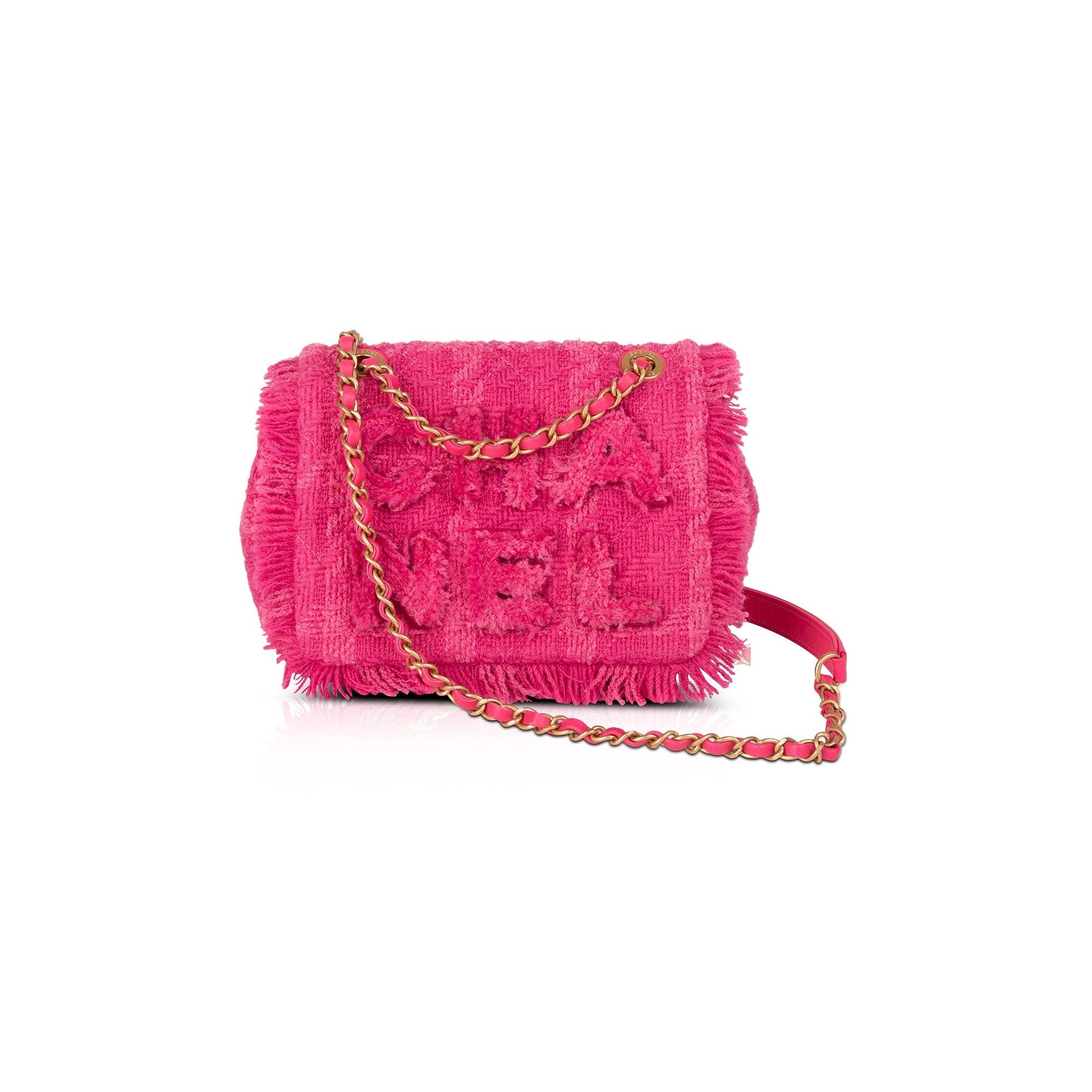 Chanel Giant Logo Tweed Flap Travel Bag