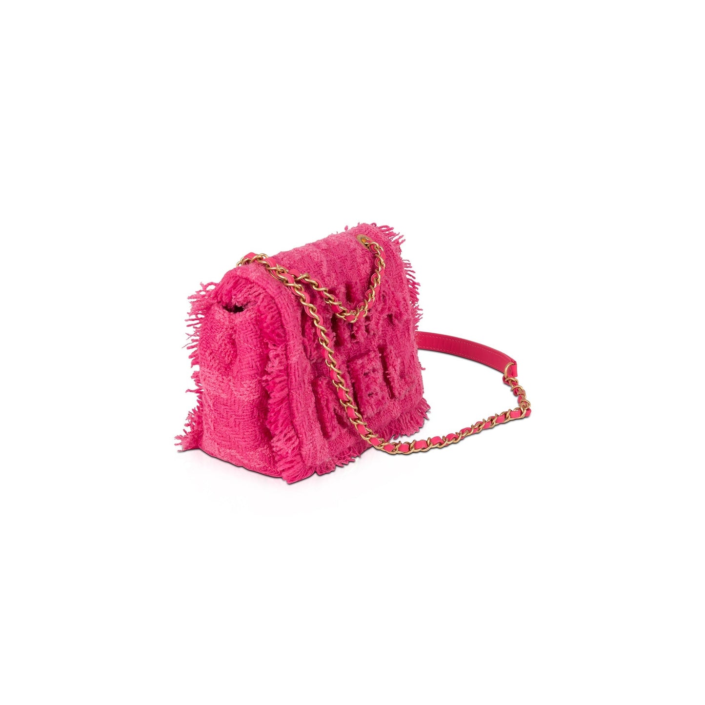 Chanel Giant Logo Tweed Flap Travel Bag