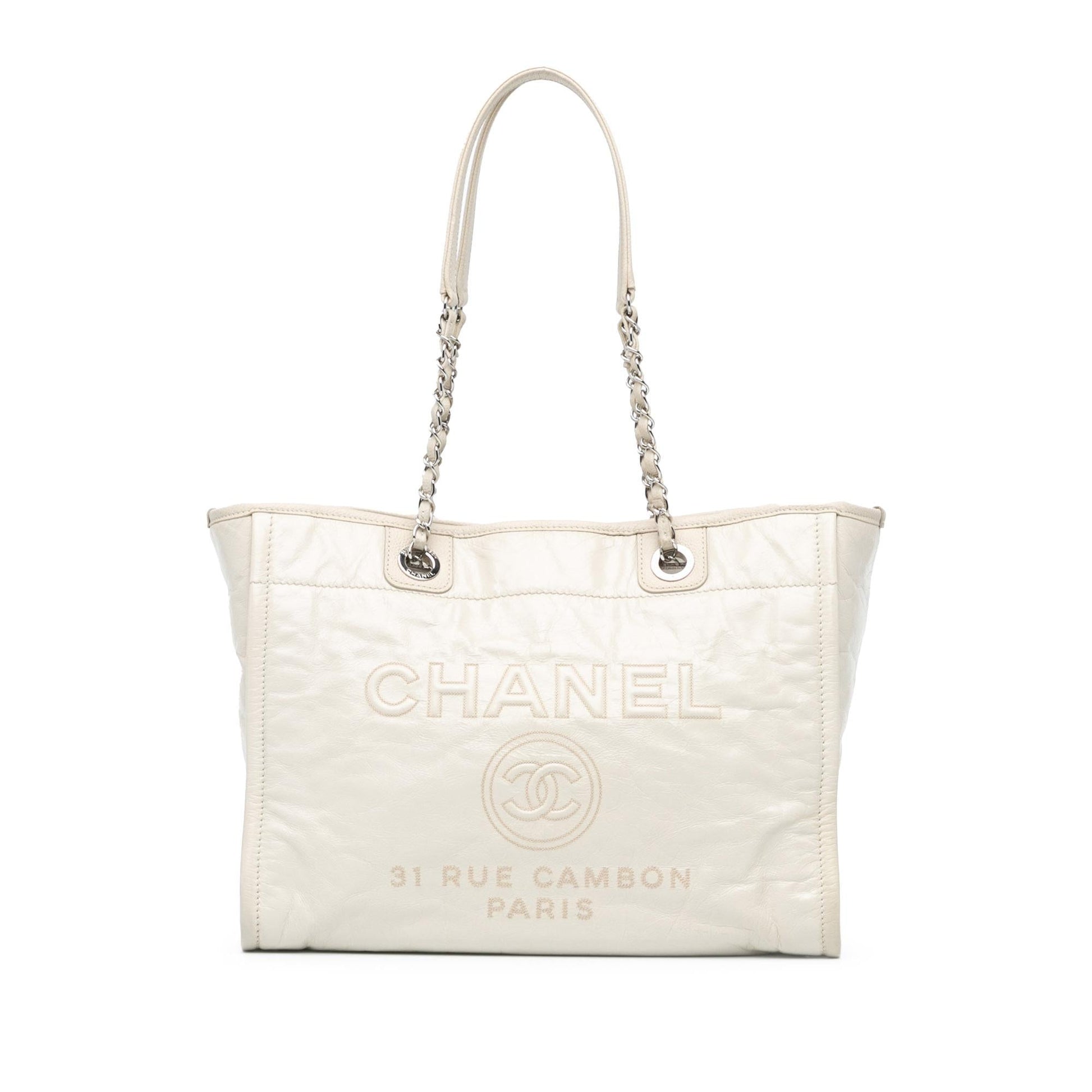 Chanel Glazed Calfskin Deauville Small Tote Bag Tote 1