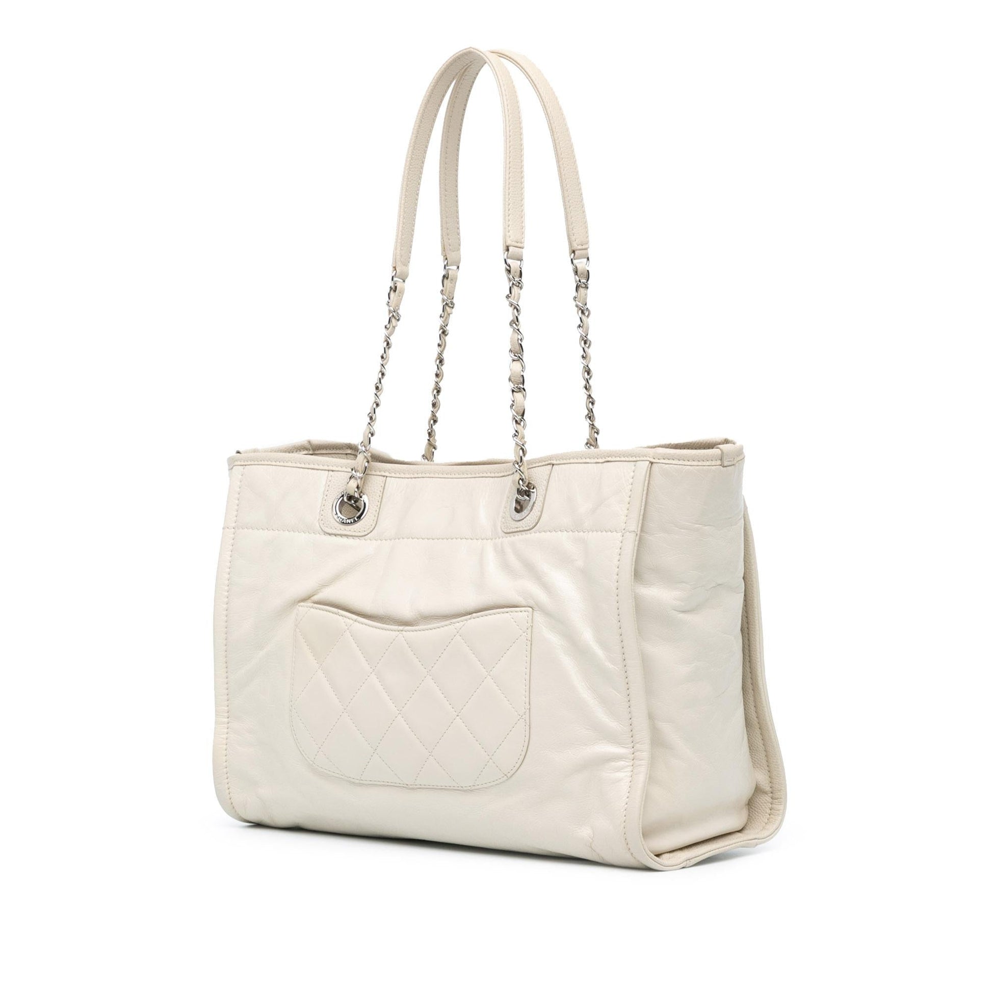 Chanel Glazed Calfskin Deauville Small Tote Bag Tote 3