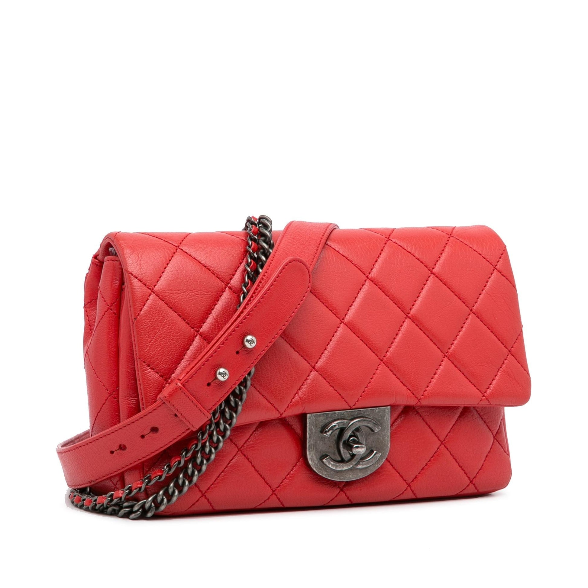 Chanel Goatskin Double Carry Waist Flap Small Handbag