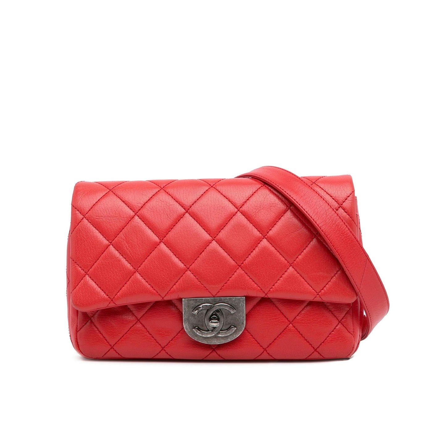 Chanel Goatskin Double Carry Waist Flap Small Handbag