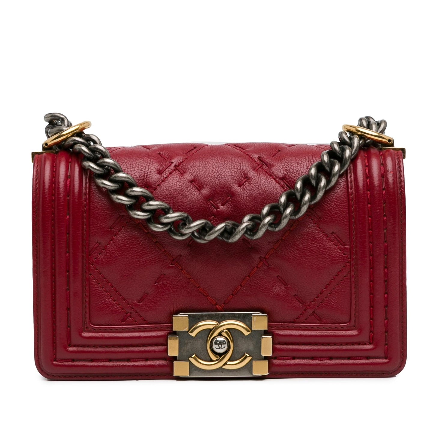 Chanel Small Grained Calfskin Boy Double Stitch Flap (Shg-5Sjfkx) Bag