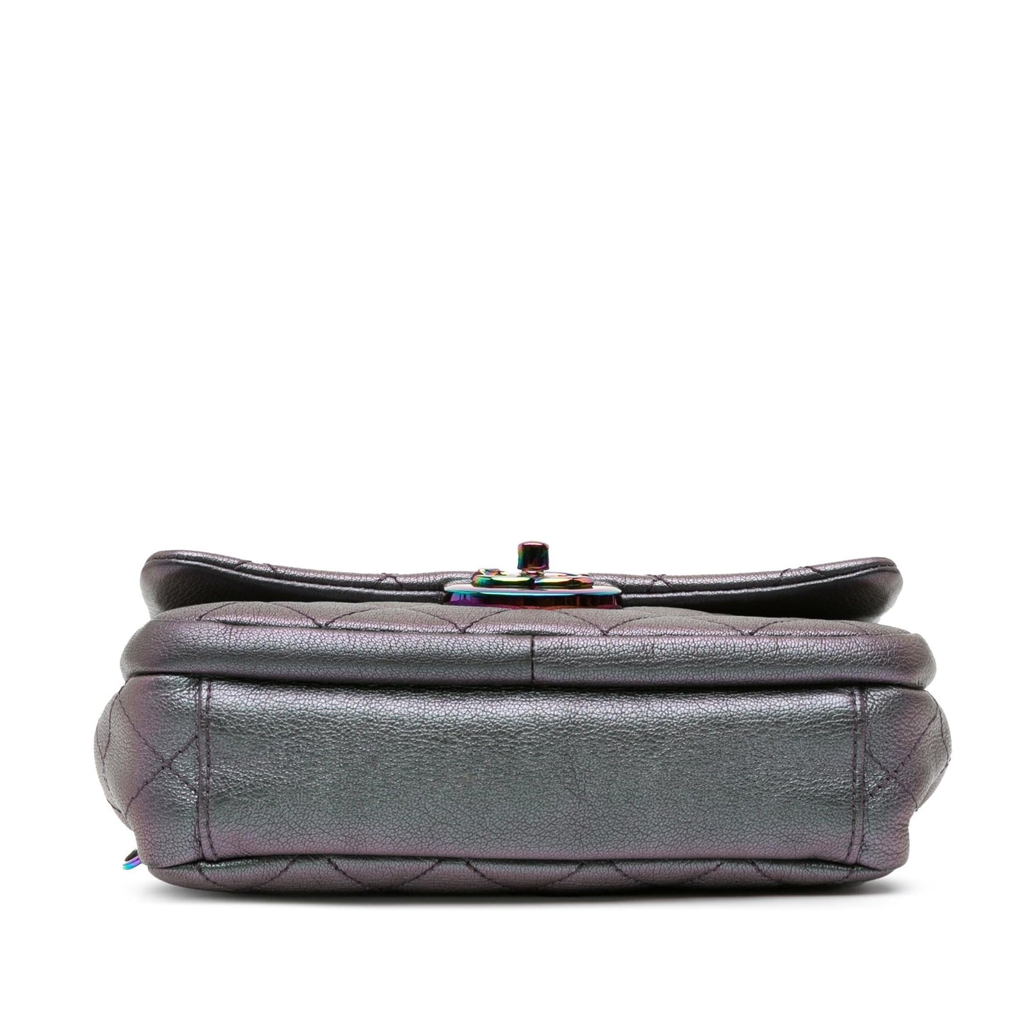 Chanel Small Iridescent Goatskin Double Carry Waist Chain Flap Bag