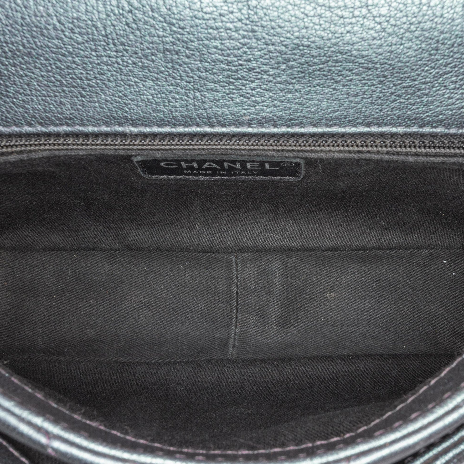 Chanel Small Iridescent Goatskin Double Carry Waist Chain Flap Handbag