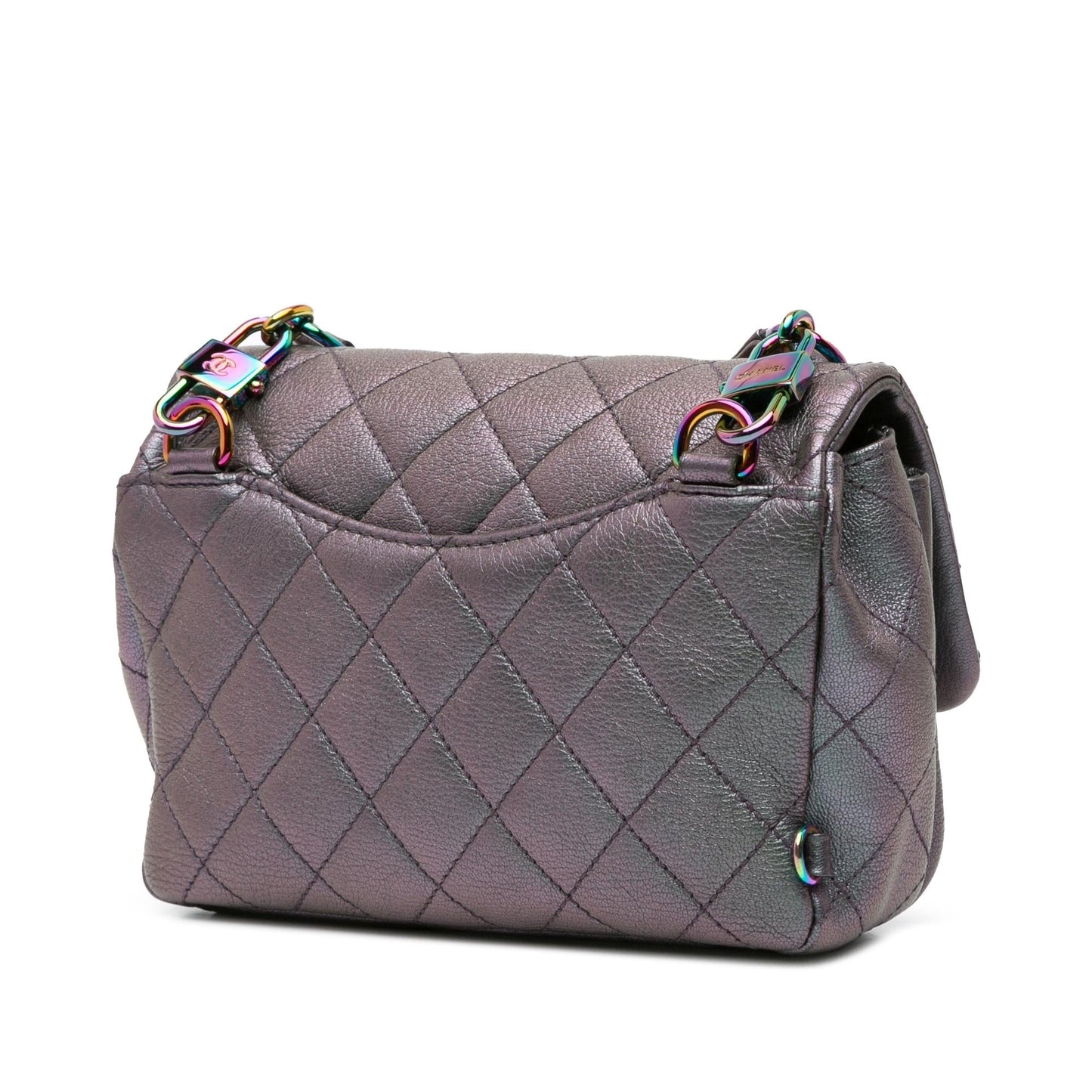 Chanel Small Iridescent Goatskin Double Carry Waist Chain Flap Handbag