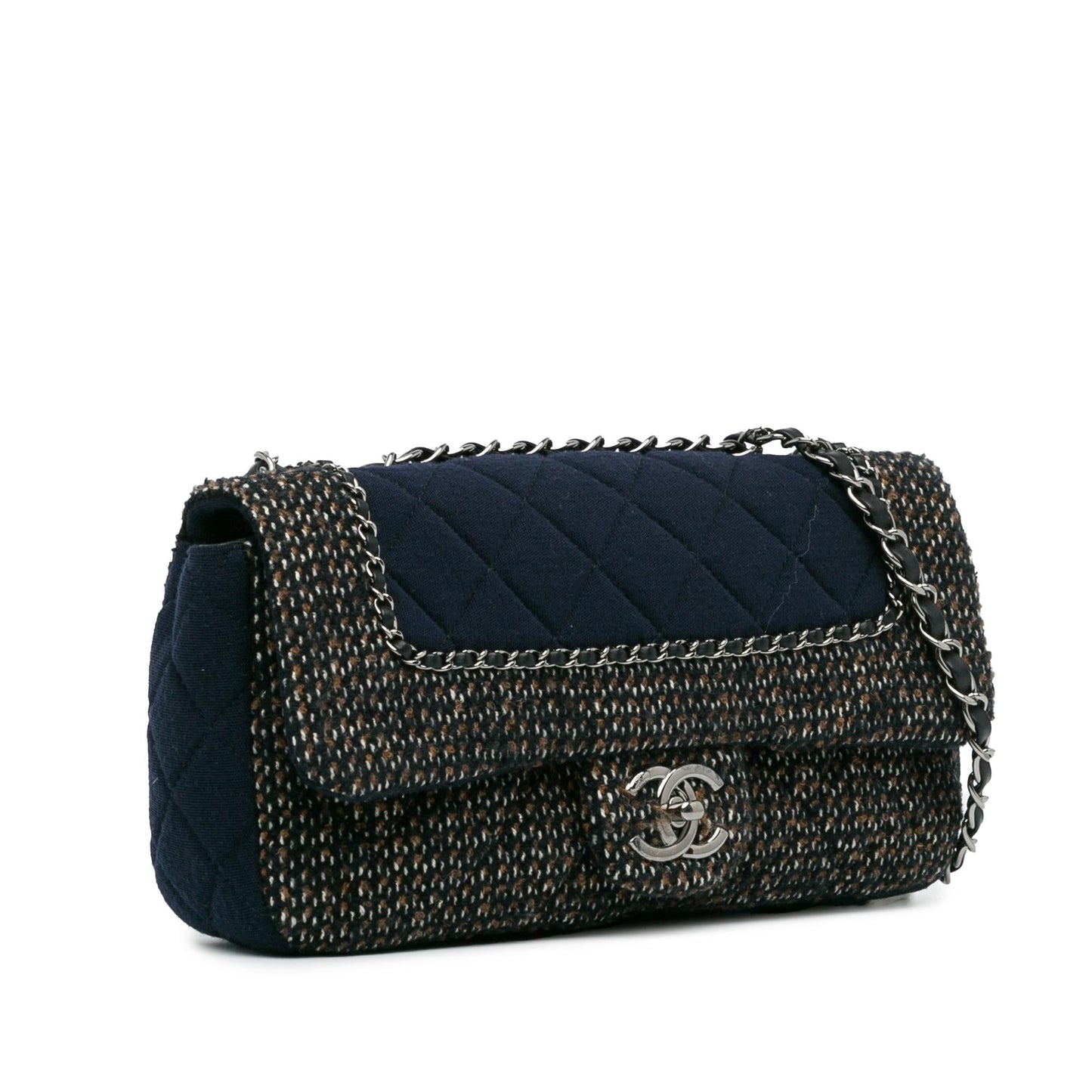 Chanel Jersey Tweed Flap Small Handbag Flap 1