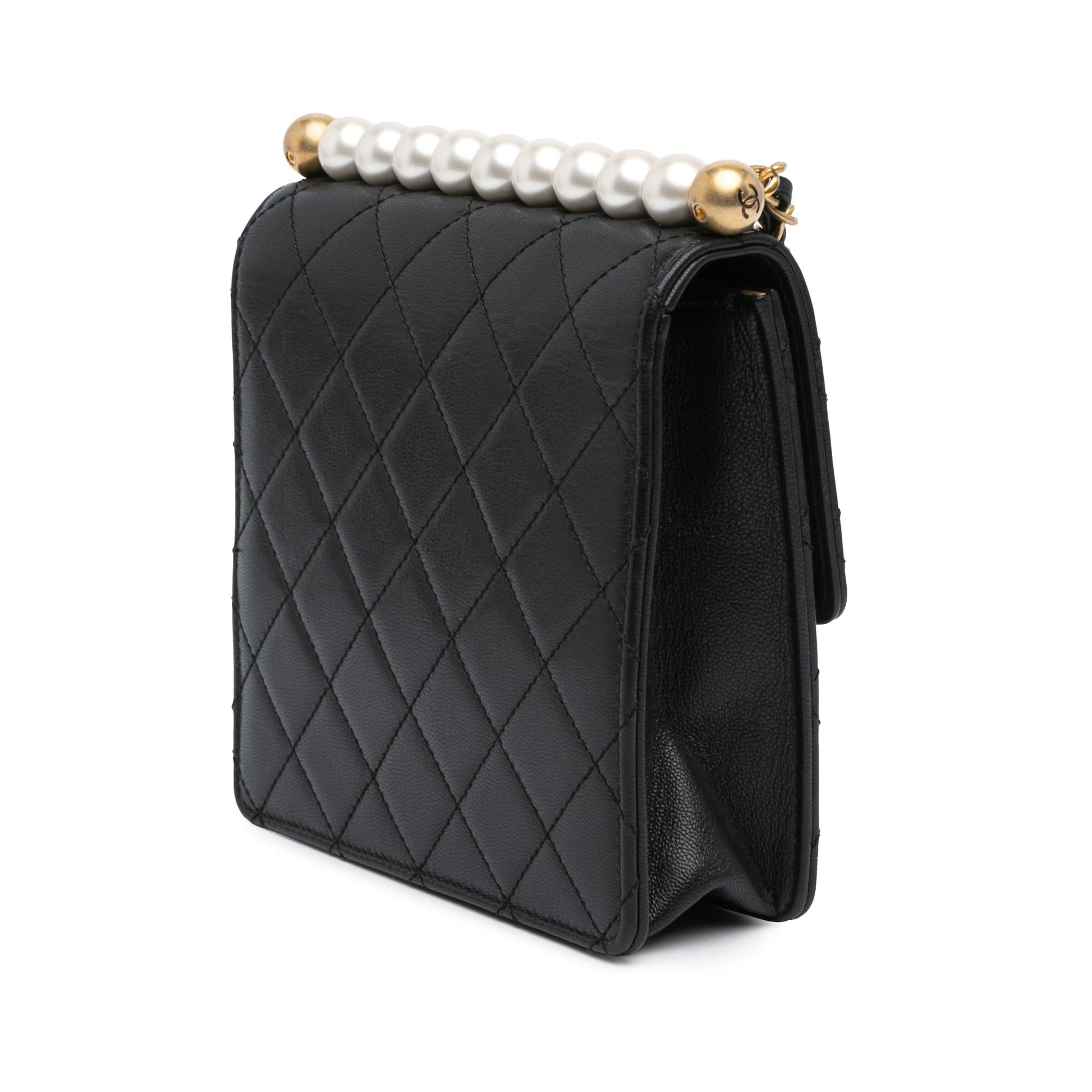 Chanel Lambskin Chic Pearls Flap Small Handbag