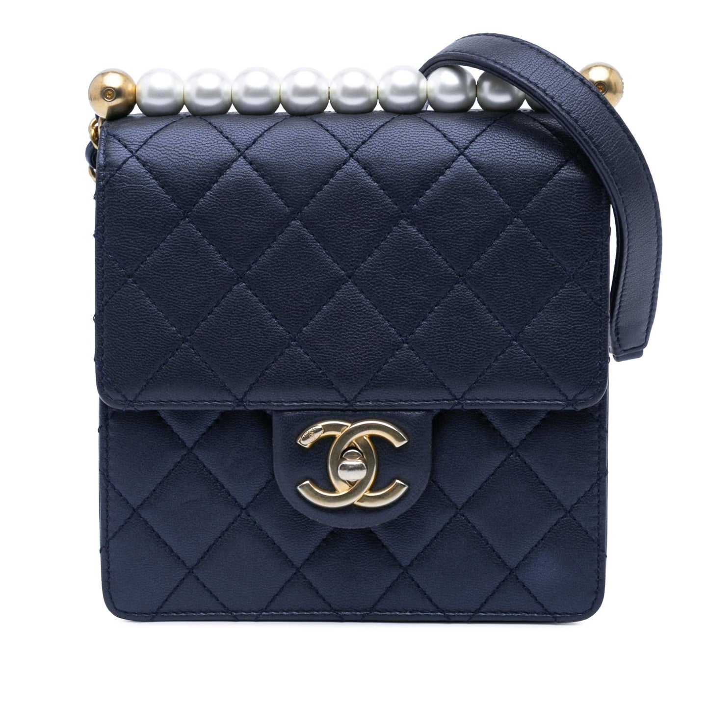 Chanel Lambskin Chic Pearls Flap Small Handbag Flap 1