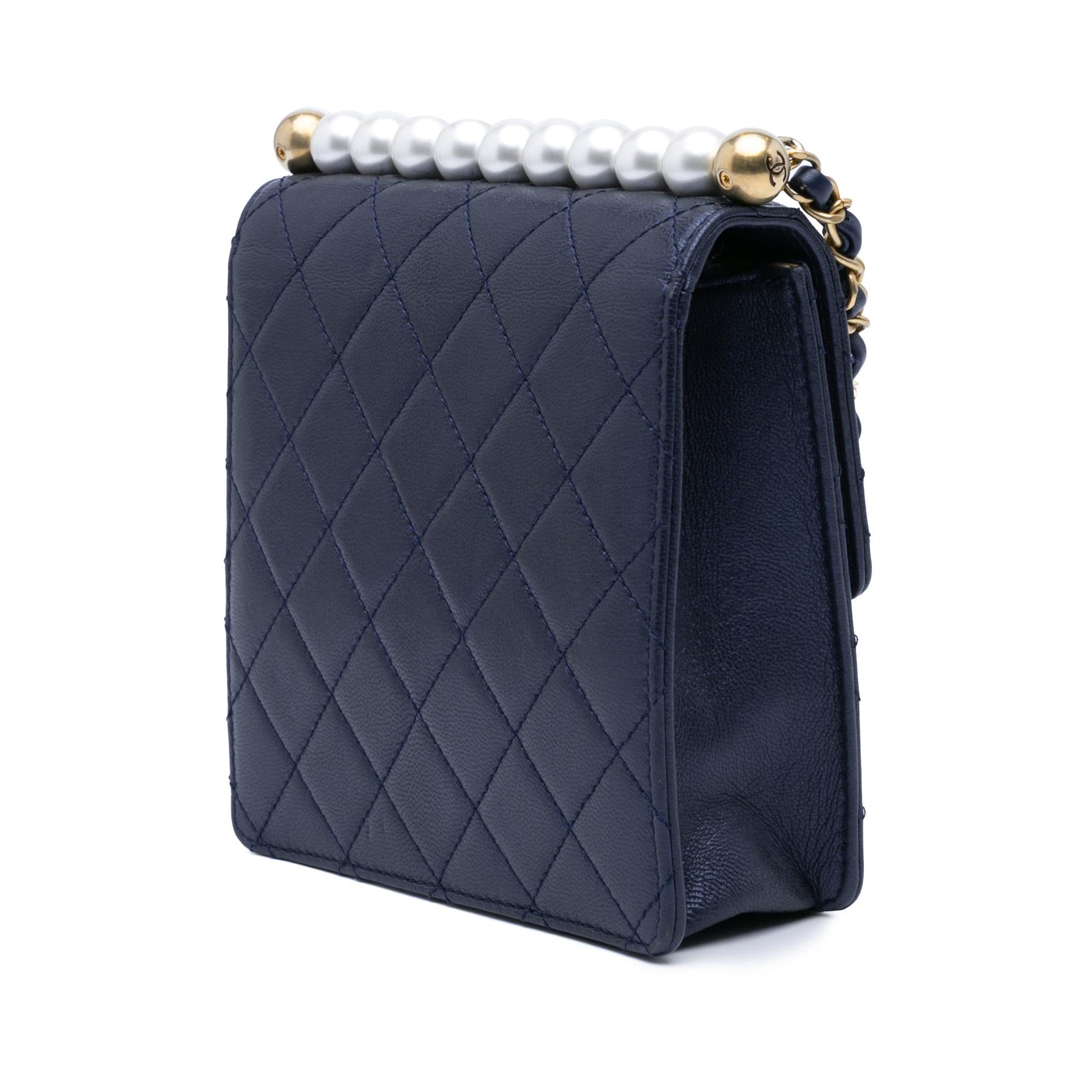 Chanel Lambskin Chic Pearls Flap Small Handbag Flap 1