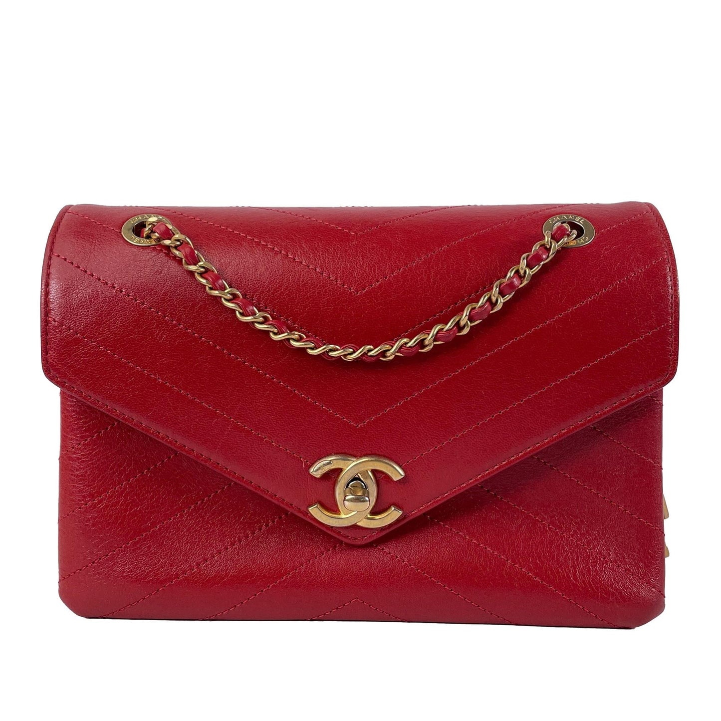 Chanel Lambskin Coco Chevron Envelope Flap SHG-pi3CHQ Small Shoulder Bag