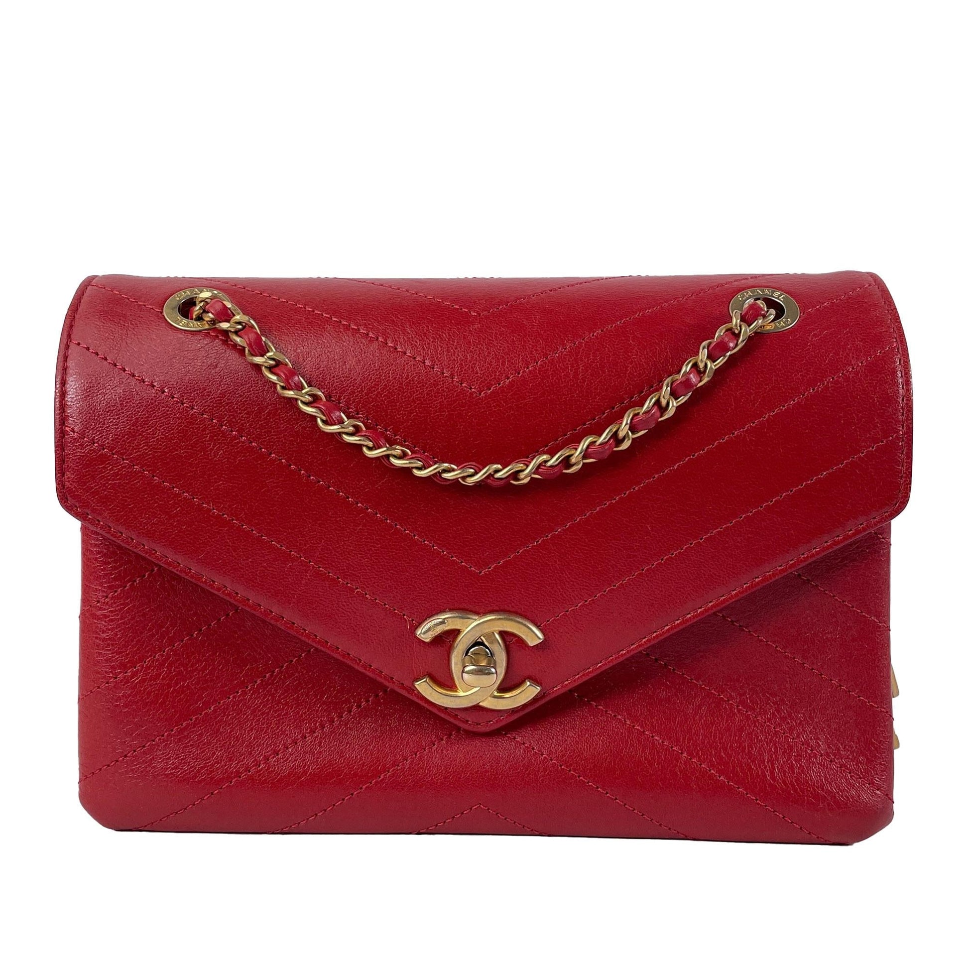 Chanel Lambskin Coco Chevron Envelope Flap SHG-pi3CHQ Small Shoulder Bag