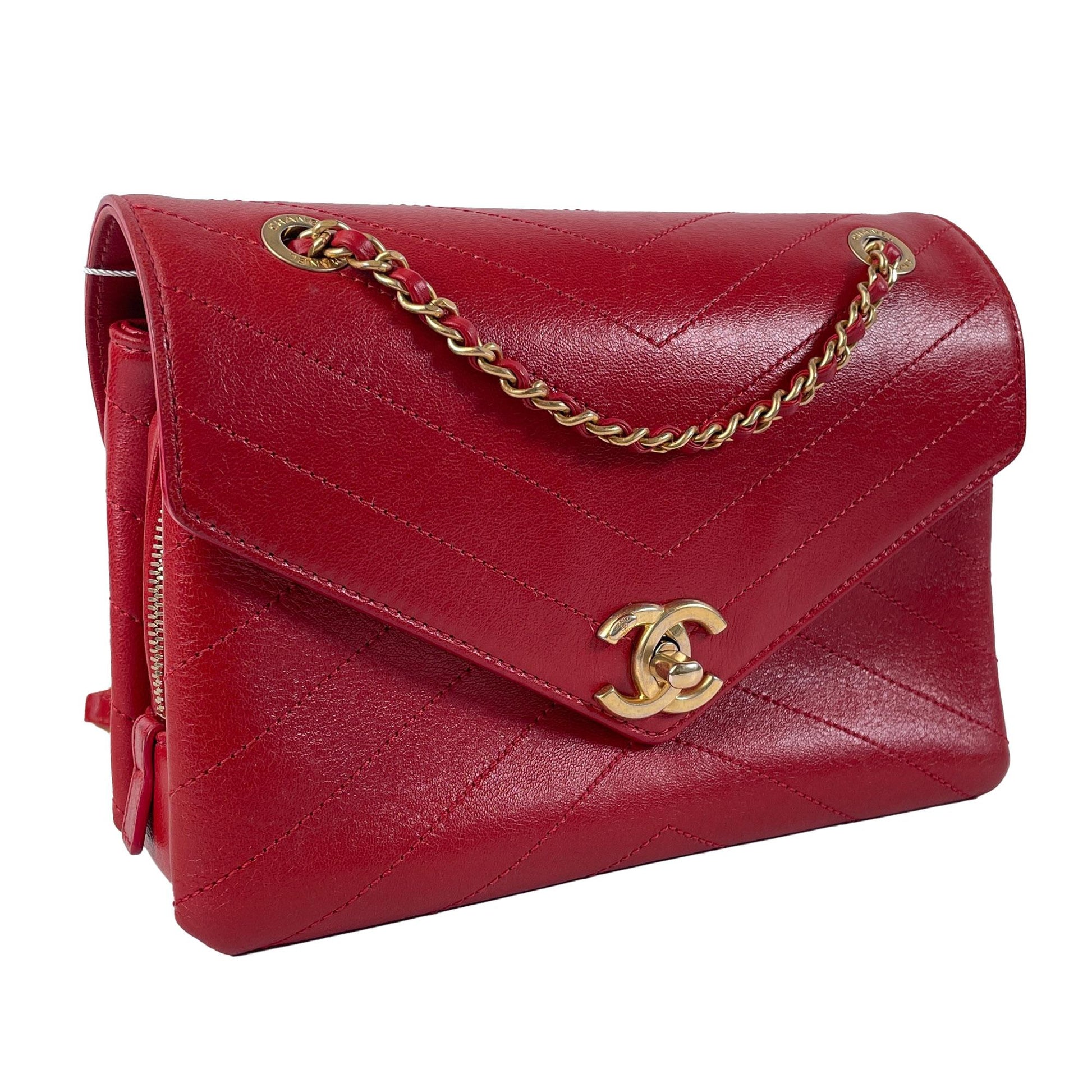 Chanel Lambskin Coco Chevron Envelope Flap SHG-pi3CHQ Small Shoulder Bag