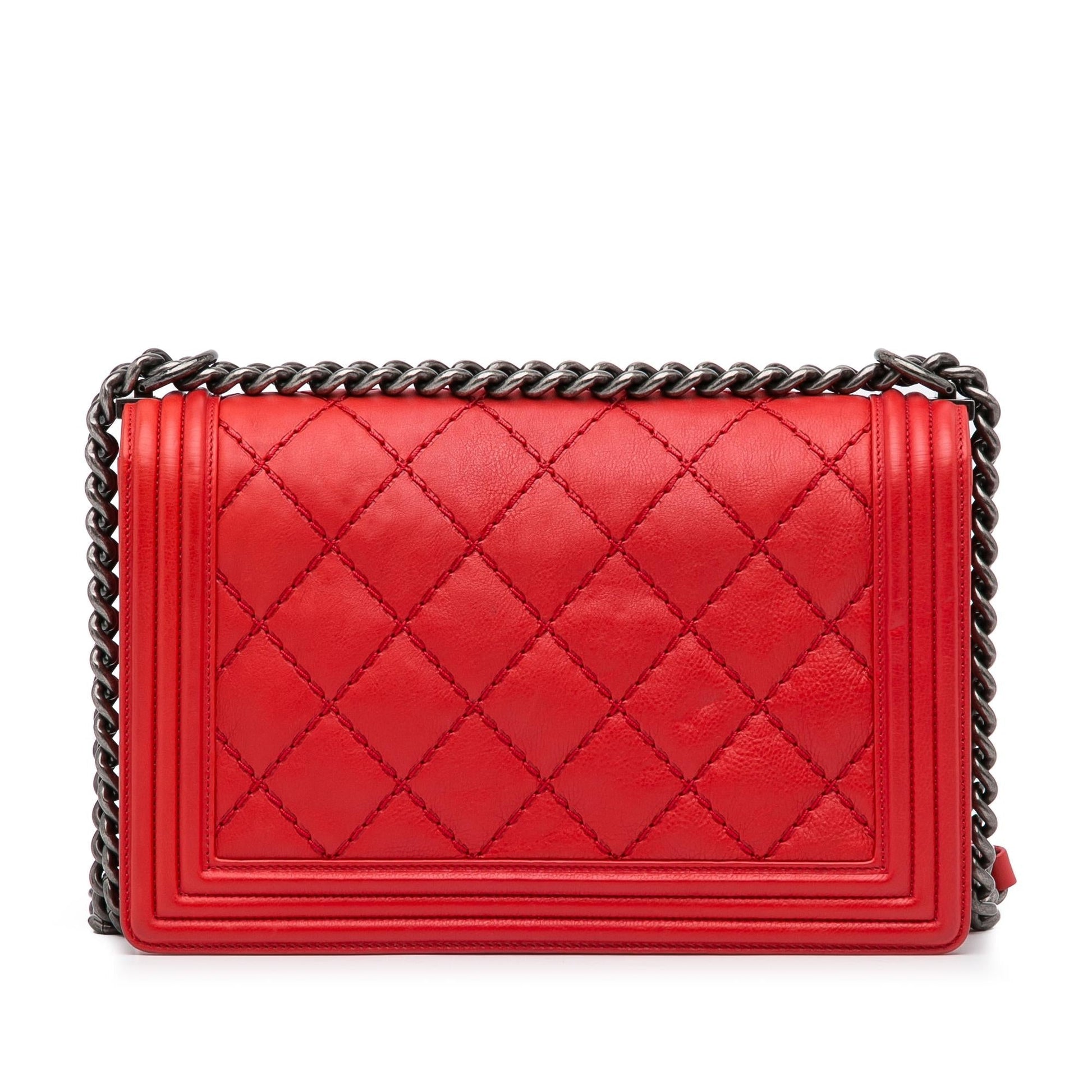 Chanel Lambskin Double Stitch Boy Flap SHG-xZDUeB Small Handbag