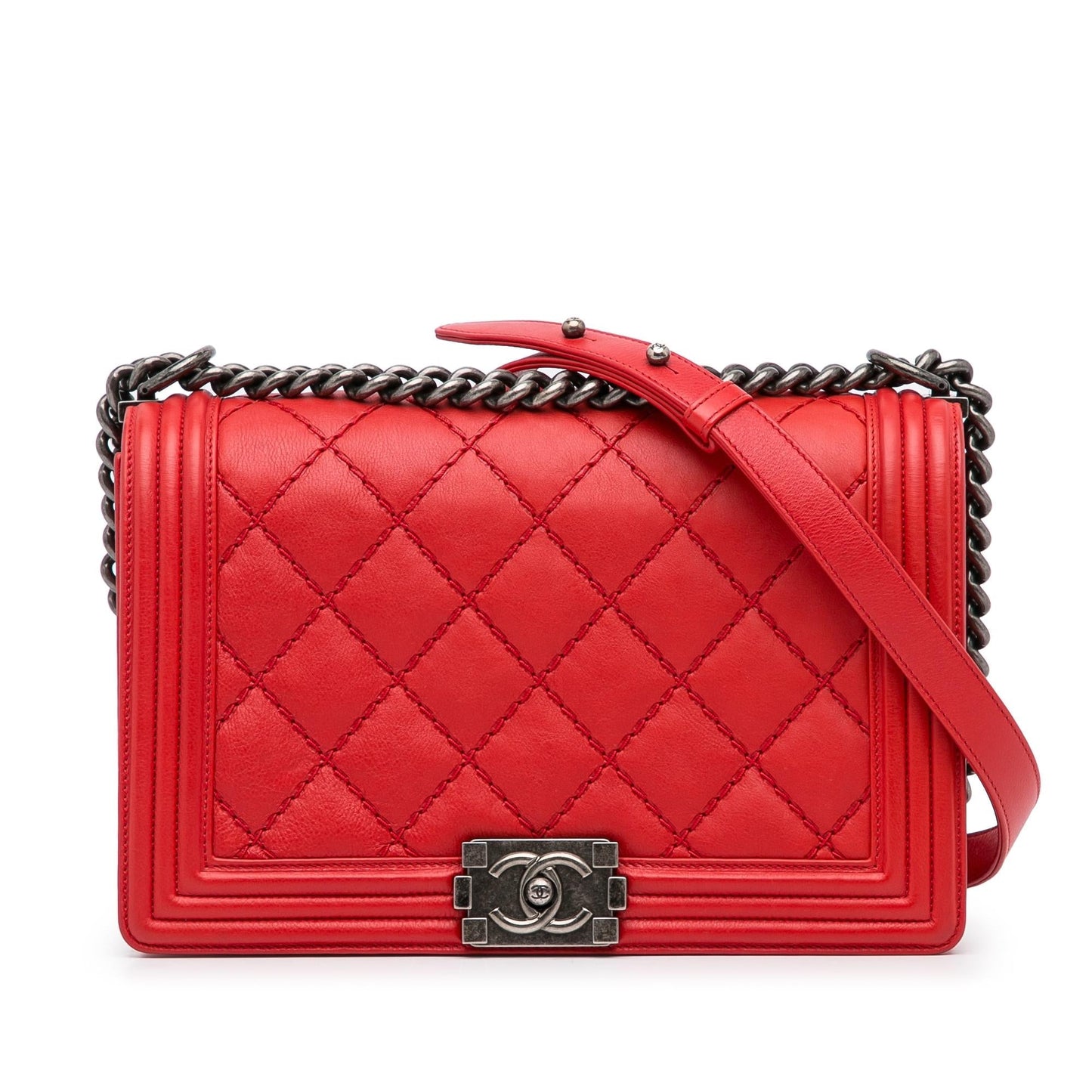 Chanel Lambskin Double Stitch Boy Flap SHG-xZDUeB Small Handbag