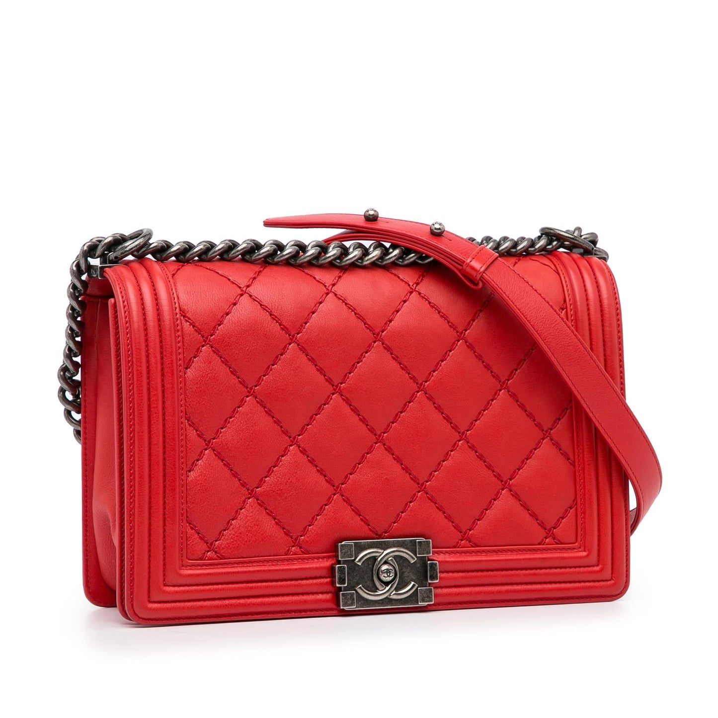 Chanel Lambskin Double Stitch Boy Flap SHG-xZDUeB Small Handbag
