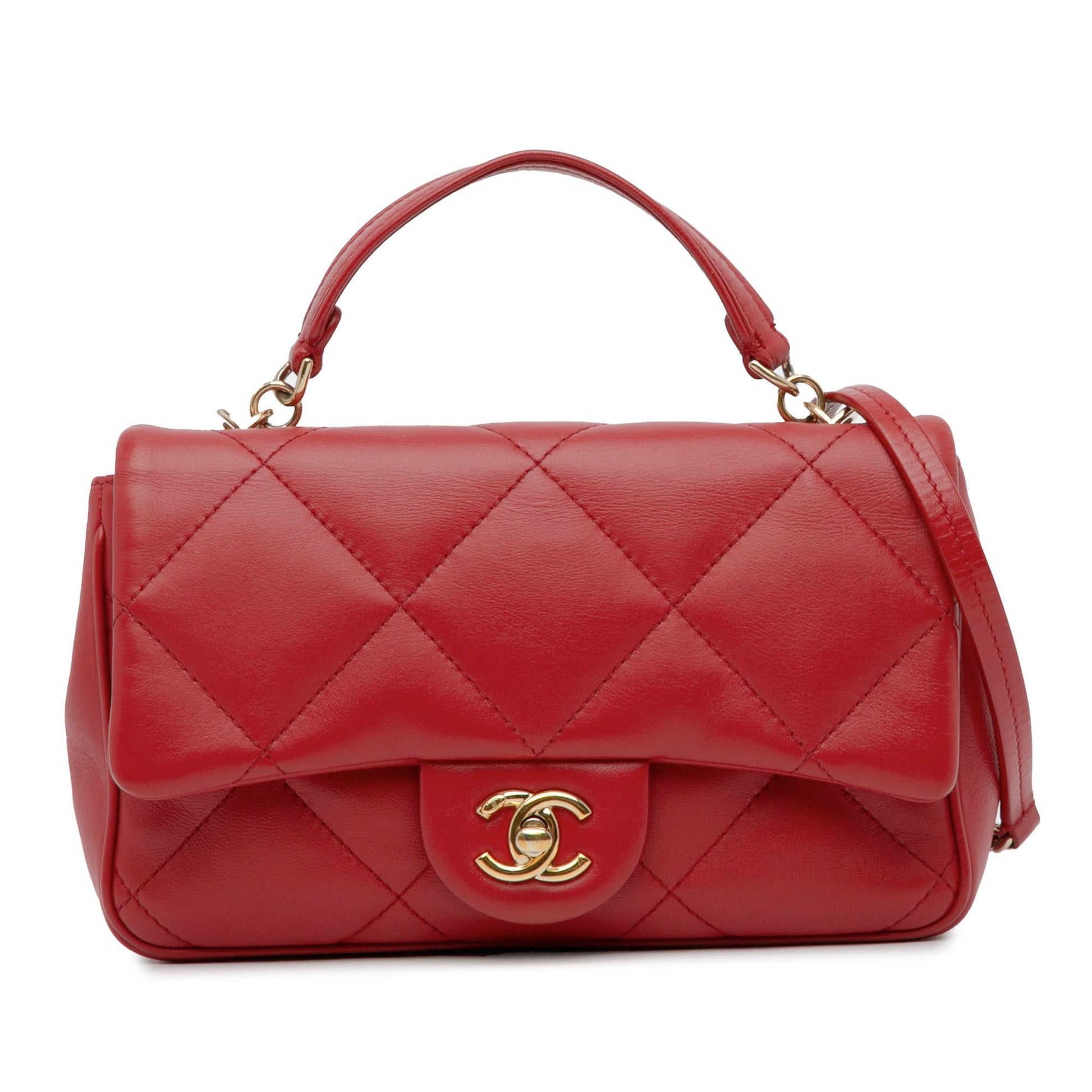 Chanel Lambskin Easy Carry Flap SHG-Rzf8ss Small Handbag