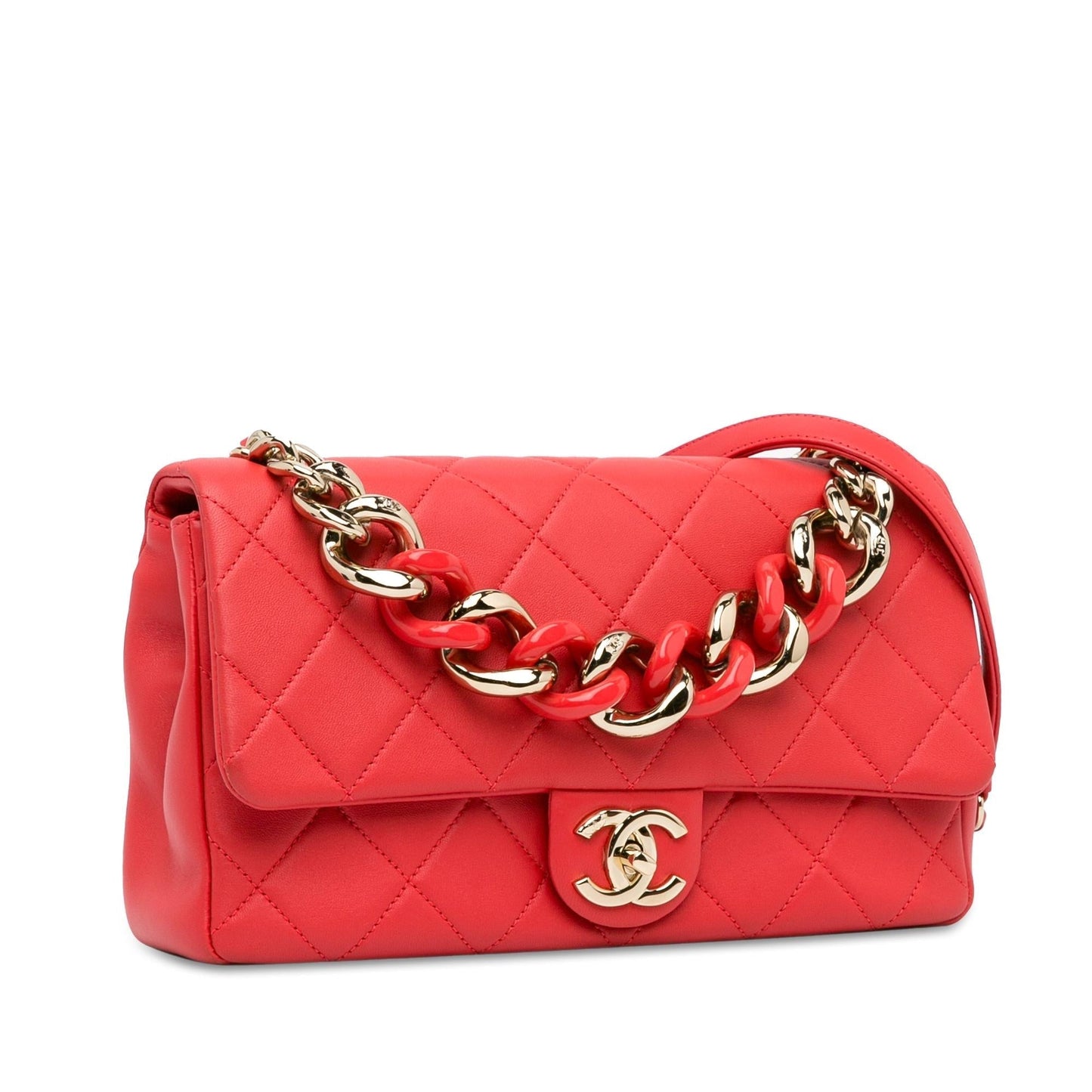 Chanel Small Lambskin Elegant Chain Single Flap (Shg-Sdfylg) Bag