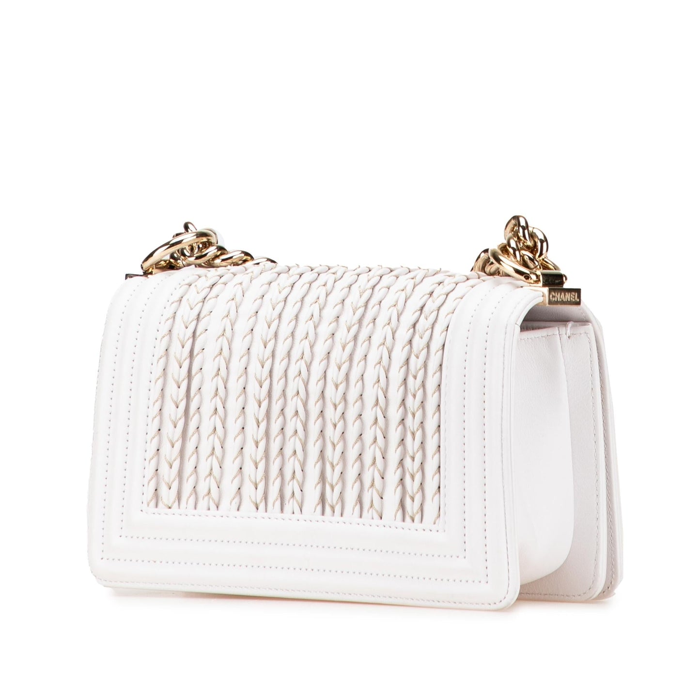 Chanel Lambskin Embroidered Boy Flap Small Handbag