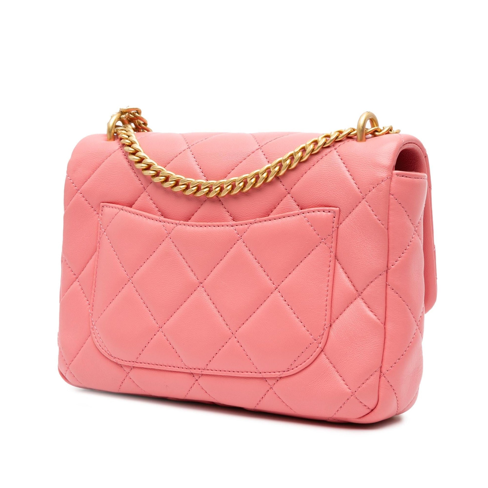 Chanel Lambskin Pending CC Flap Small Handbag Cc Flap