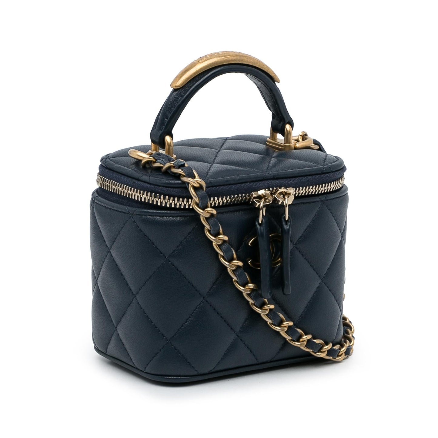 Chanel Lambskin Top Handle Vanity Small Handbag Bag 1