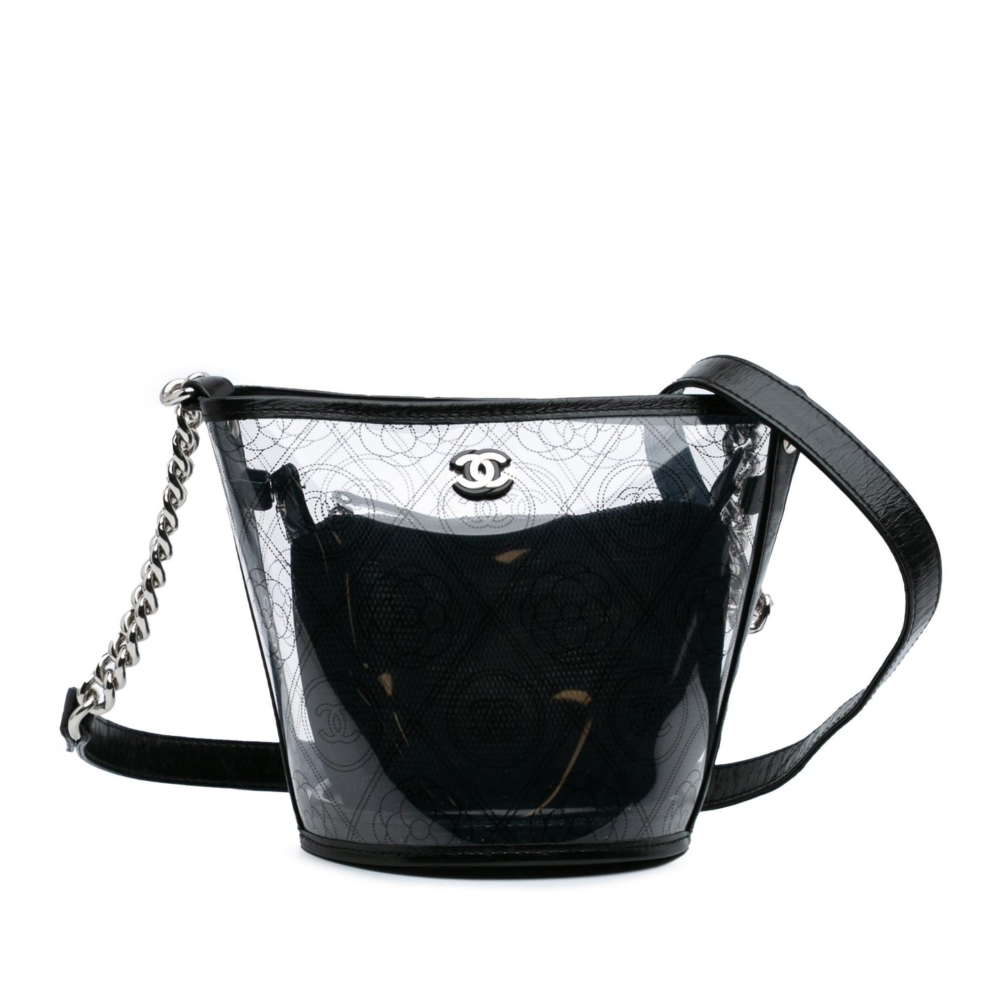 Chanel PVC Crumpled Calfskin Camellia Coco Bucket Small Bucket Bag Bag 1