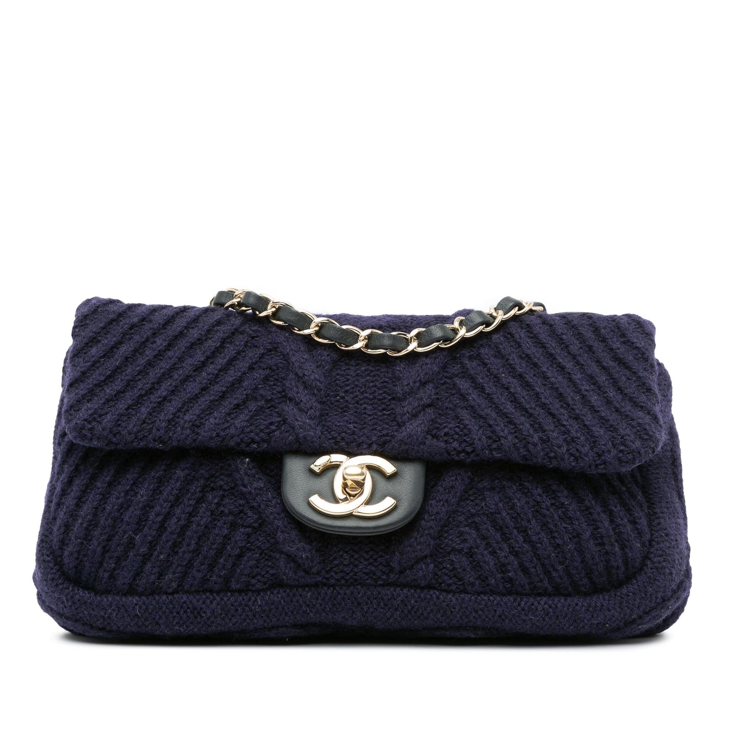 Chanel Paris Hamburg Cable Knit Flap SHG-3xWf2e Small Handbag