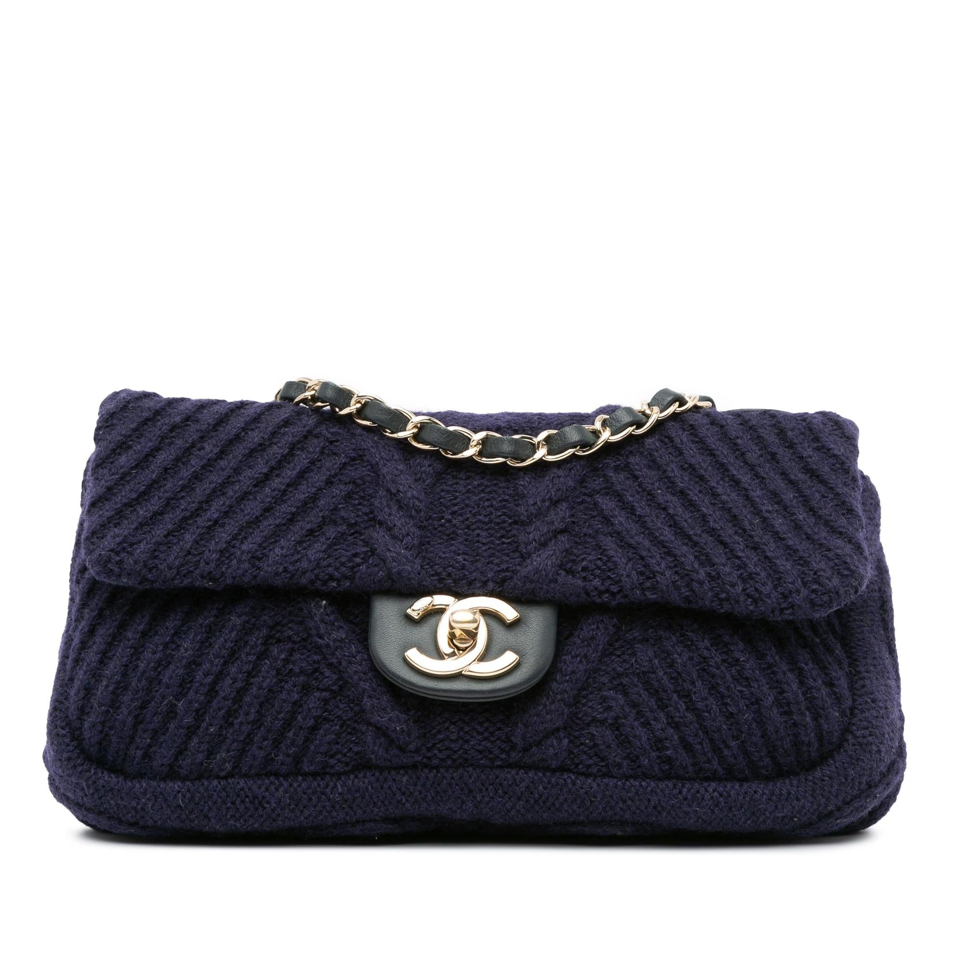Chanel Paris Hamburg Cable Knit Flap SHG-3xWf2e Small Handbag