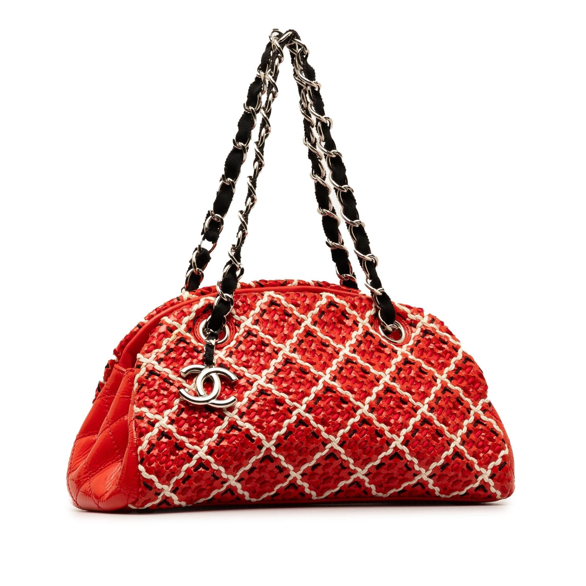 Chanel Patent Stitch Just Mademoiselle Bowling SHG-khBnsf Small Handbag