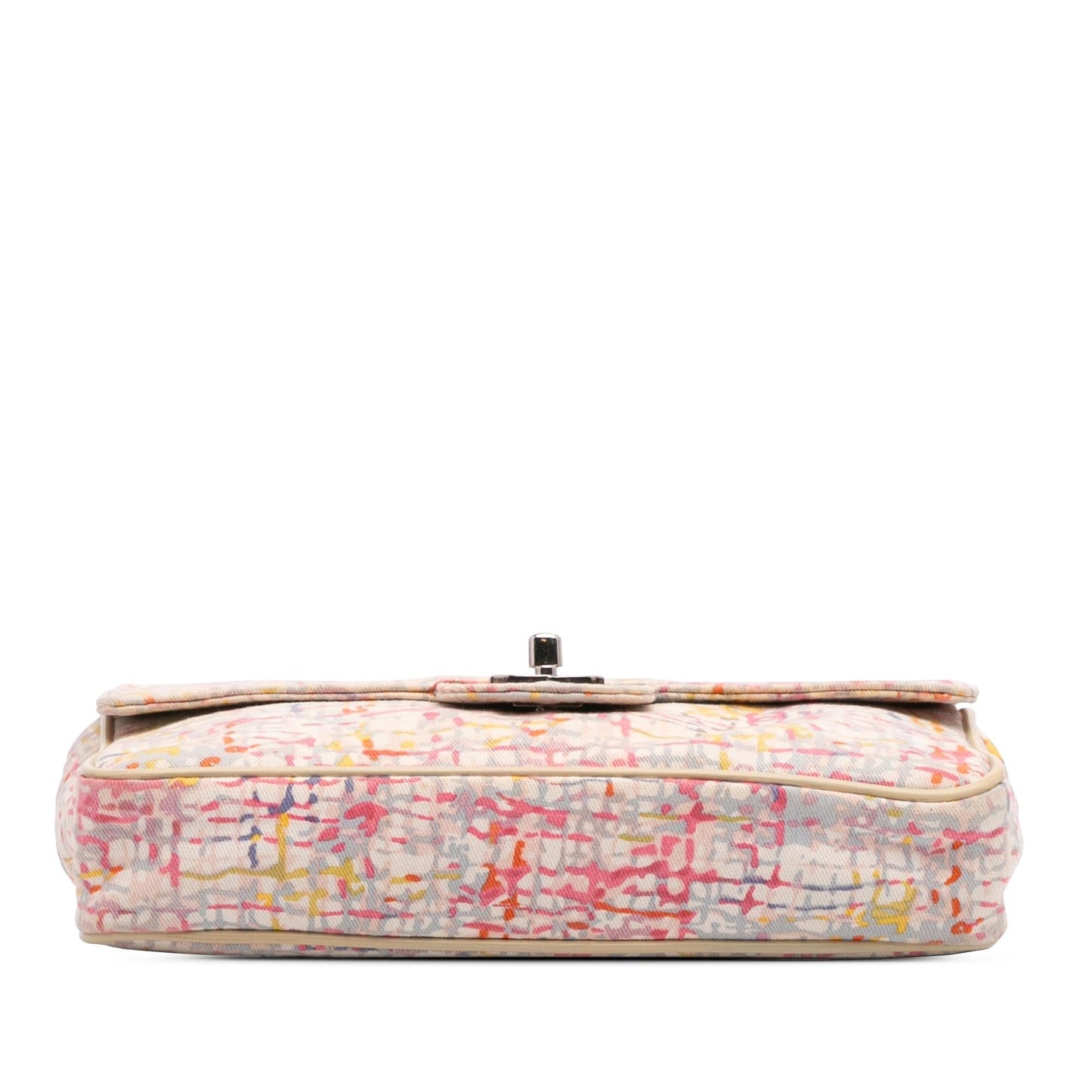 Chanel Printed Watercolor Clover Flap Small Canvas Handbag