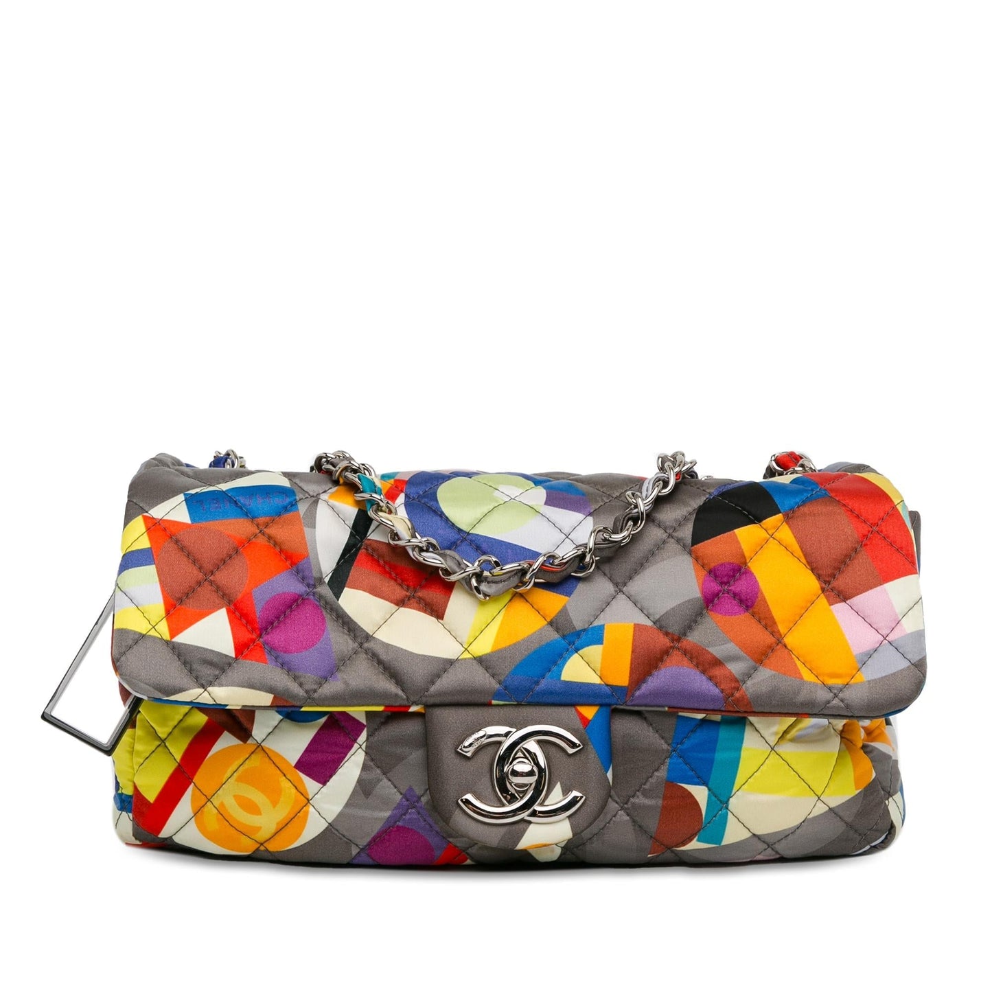 Chanel Printed Nylon Coco Color Flap Small Handbag