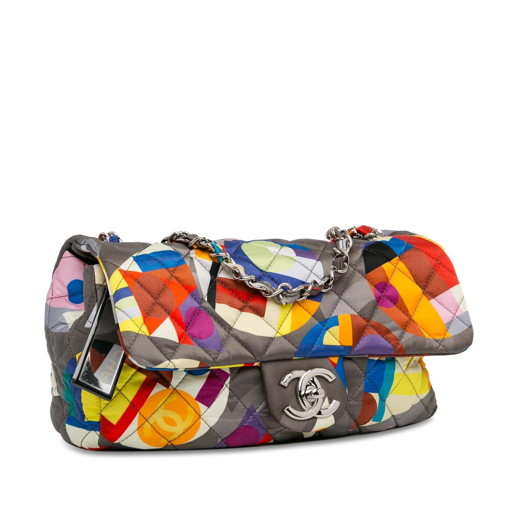 Chanel Printed Nylon Coco Color Flap Small Handbag