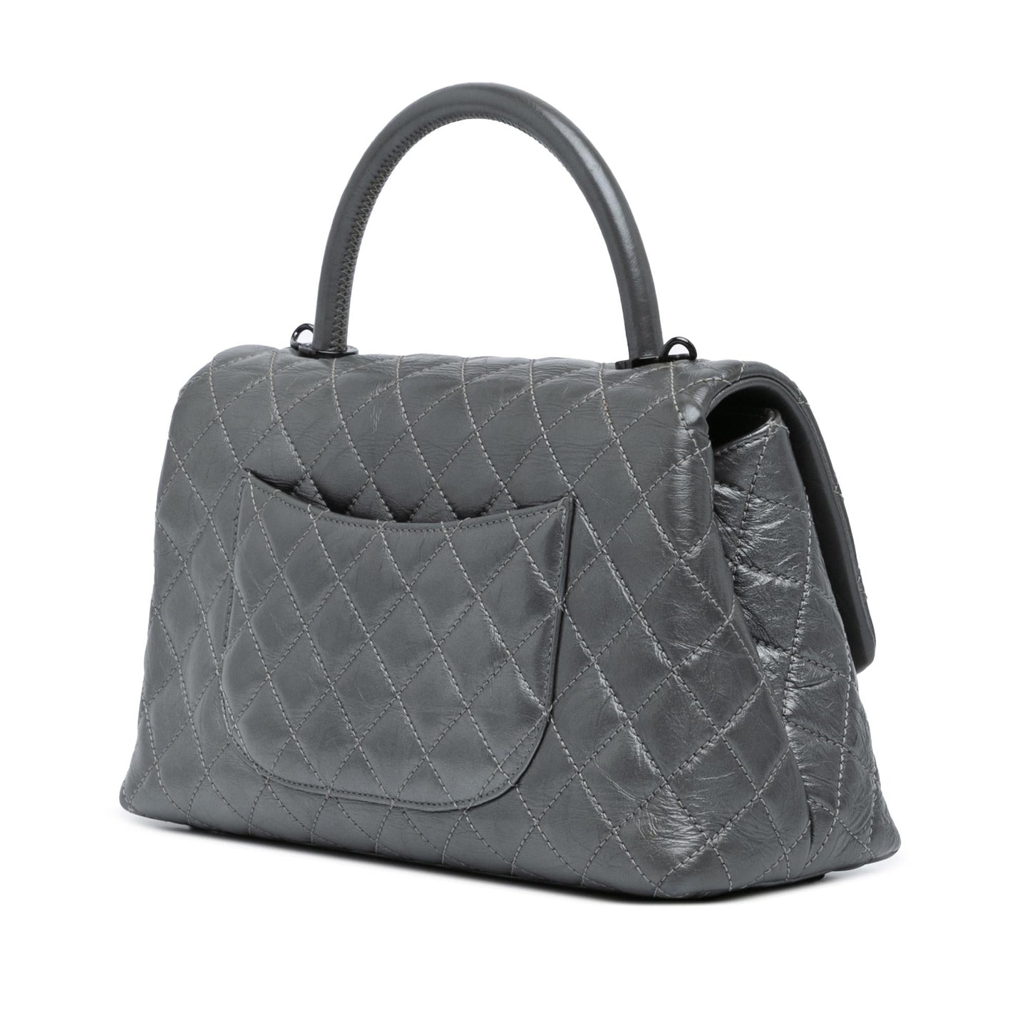 Chanel Quilted Aged Calfskin Coco Top Handle Small Handbag