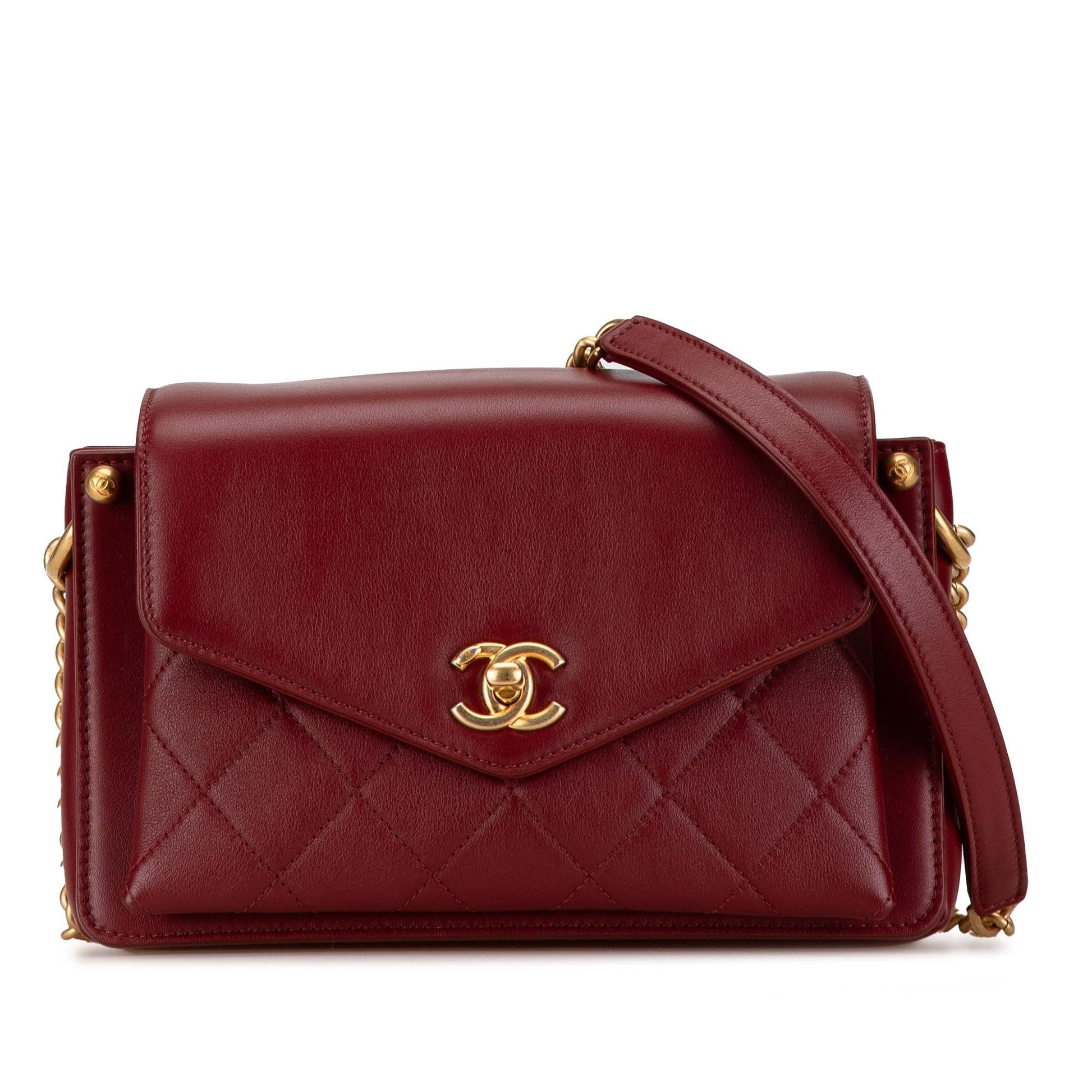 Chanel Quilted Calfskin CC Envelope Flap SHG-xMFOWi Small Handbag