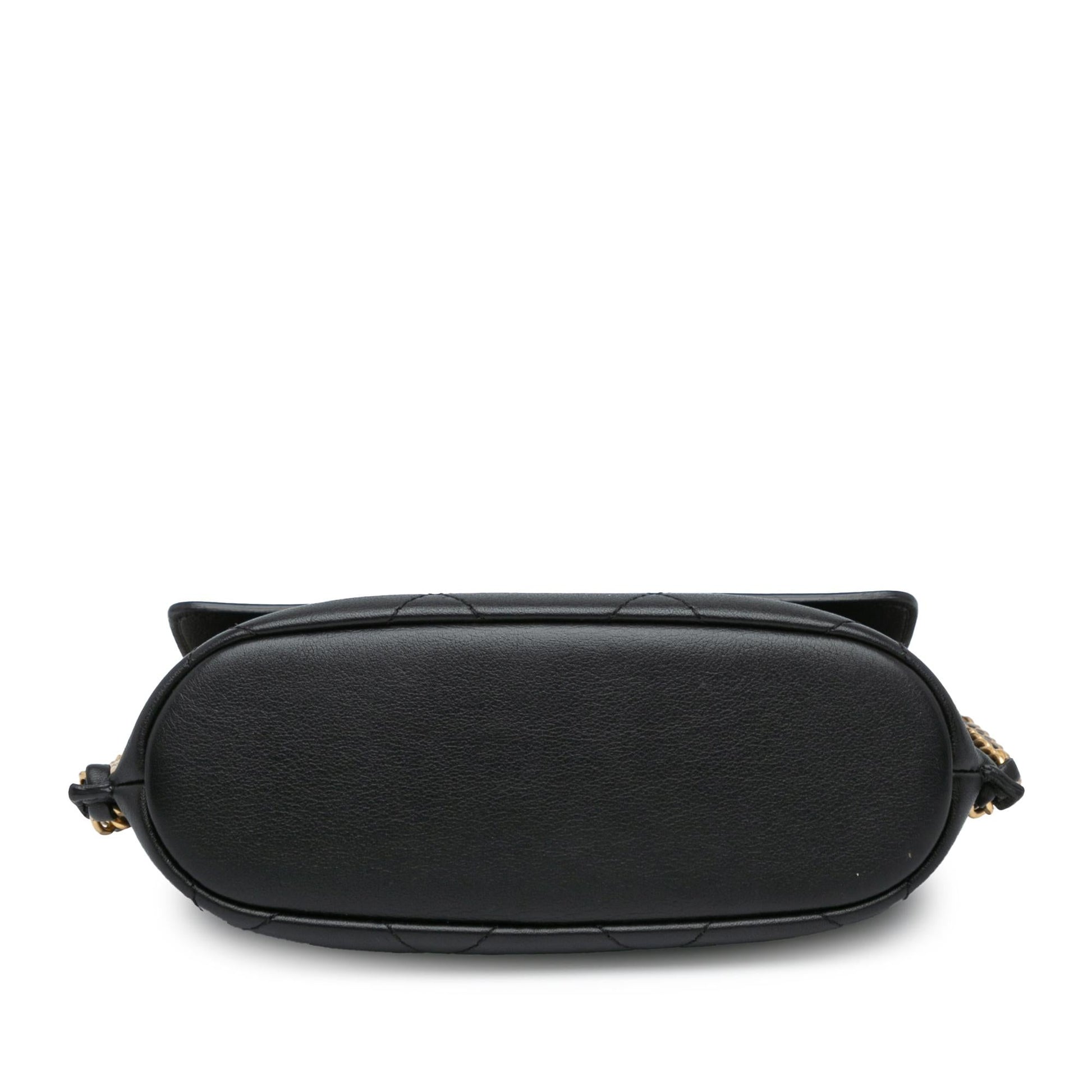 Chanel Quilted Calfskin Hobo Flap Small Shoulder Bag