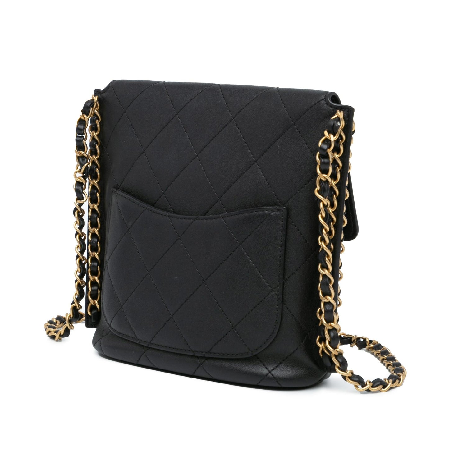 Chanel Quilted Calfskin Hobo Flap Small Shoulder Bag